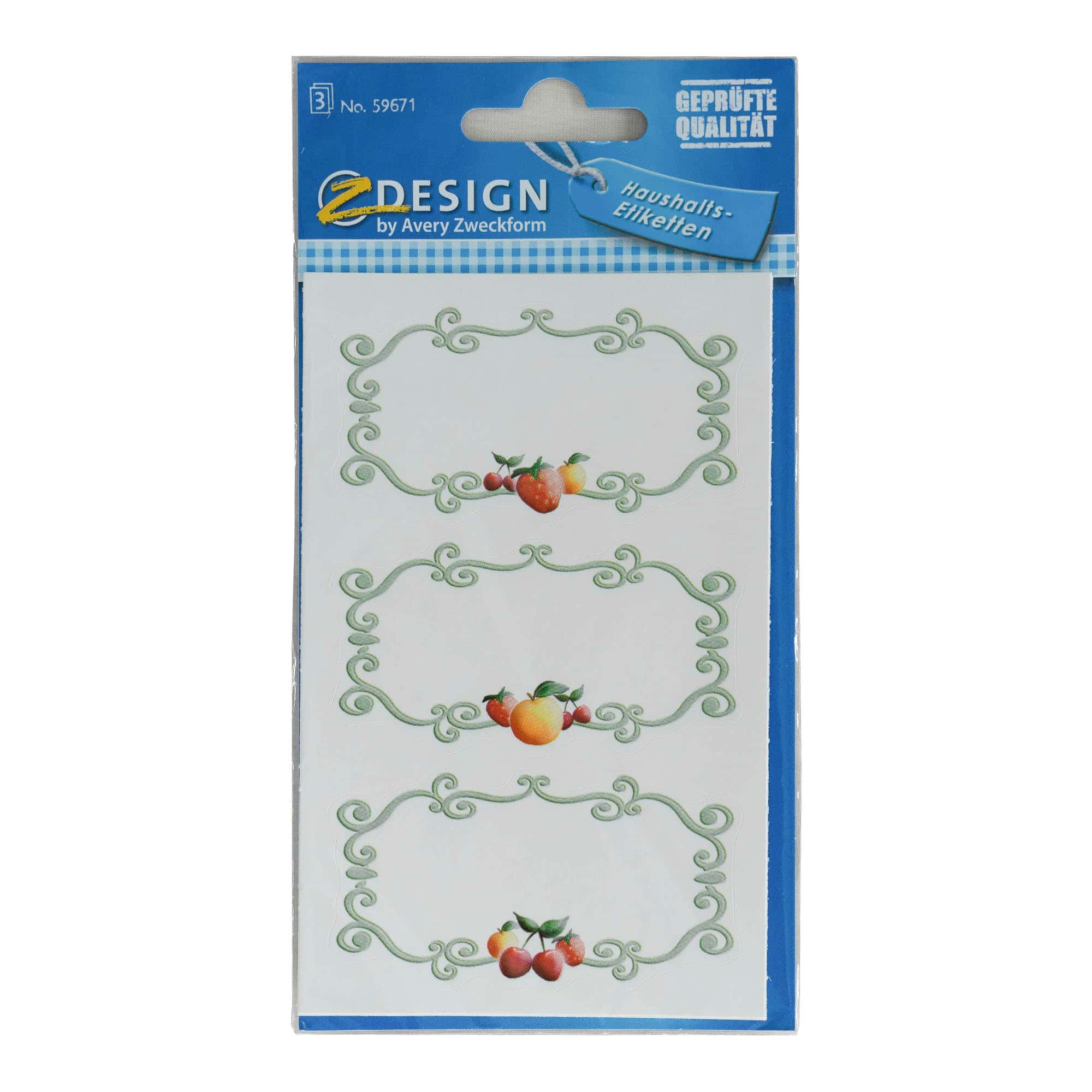Zweckform etichete „Rame fructe”, dreptunghiulare, hârtie, multicolor