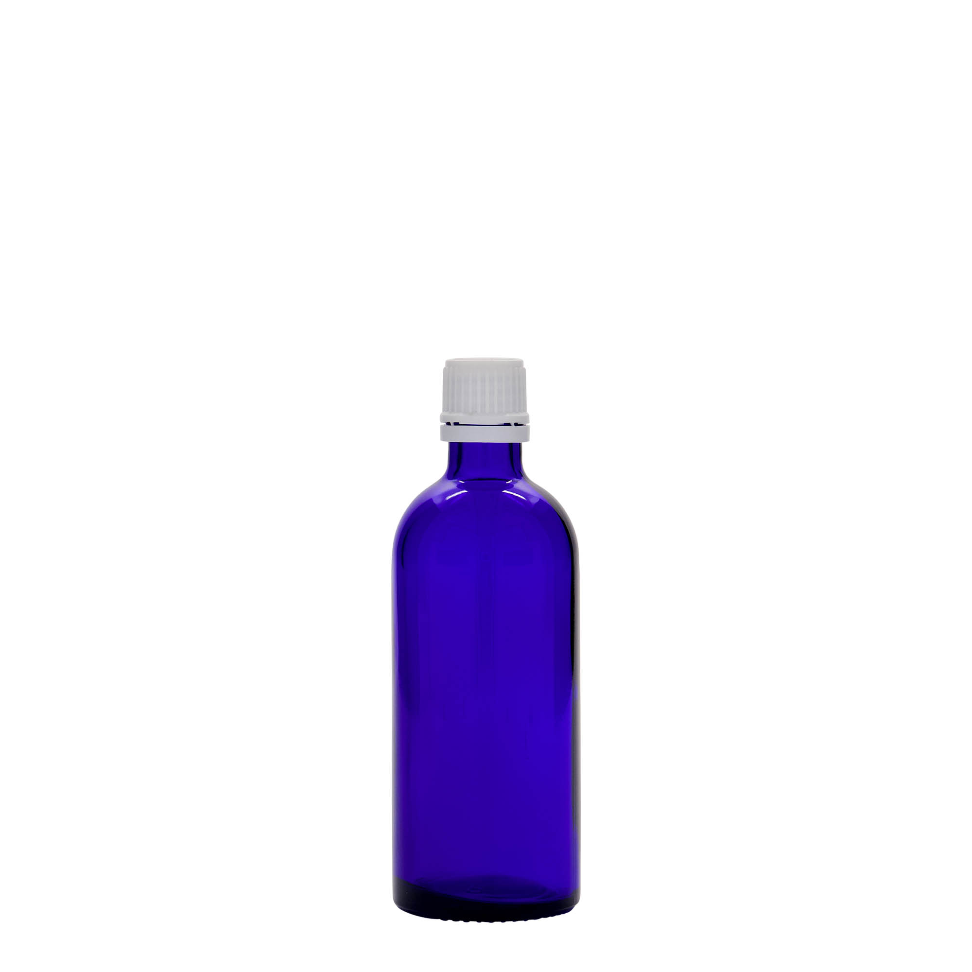 100 ml sticlă medicală, sticlă, albastru regal, gura: DIN 18 100 ml sticlă medicală, sticlă, albastru regal, gura: DIN 18