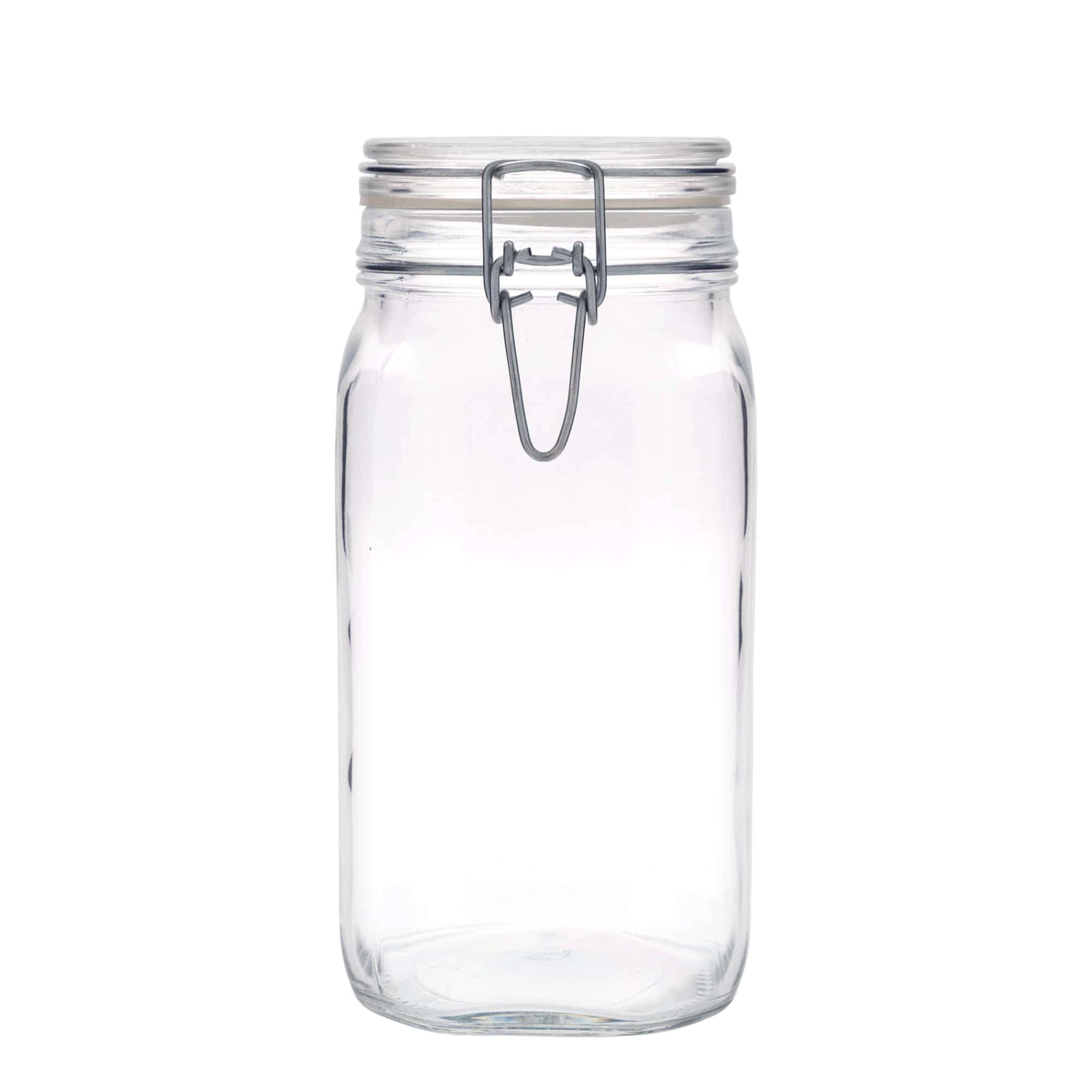 1.500 ml borcan cu clemă de sârmă „Fido”, pătrat, gura: închidere cu clemă de sârmă