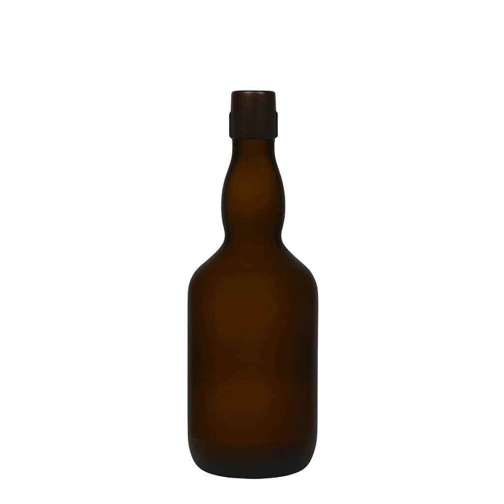 Sticlă de bere 500 ml cu gât îngust, sticlă, verde antic, gura: închidere cu clemă