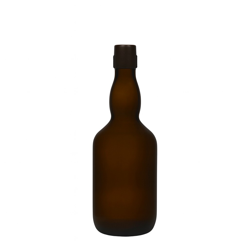 Sticlă de bere 500 ml cu gât îngust, sticlă, verde antic, gura: închidere cu clemă