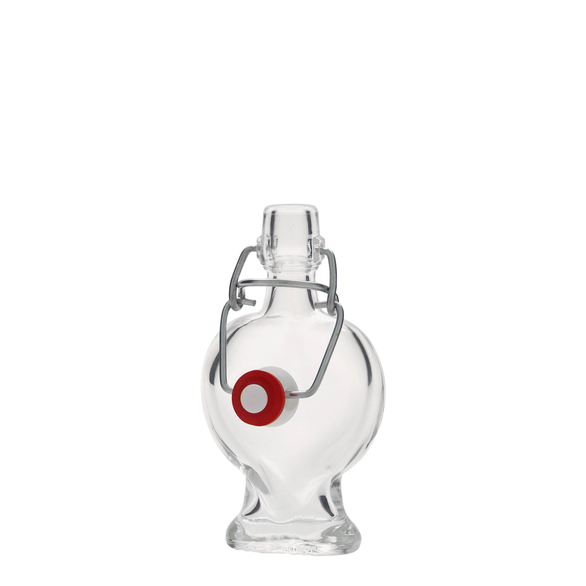 Sticlă de sticlă de 40 ml „Inimă”, gura: închidere cu clemă
