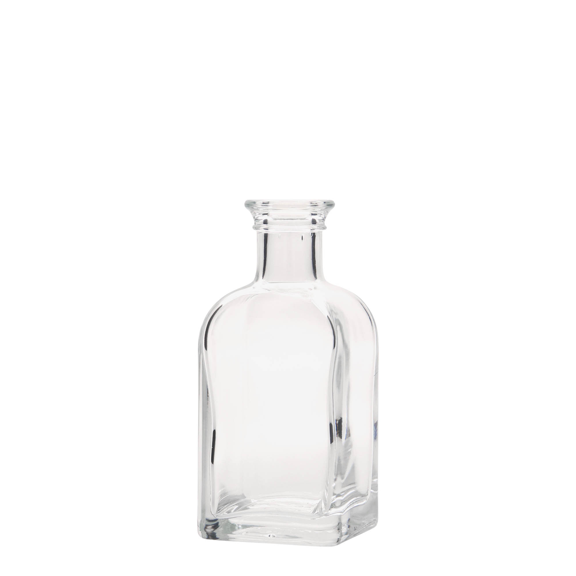 Sticlă de 100 ml, formă pătrată, Apotheker Carré, gură: dop de plută
