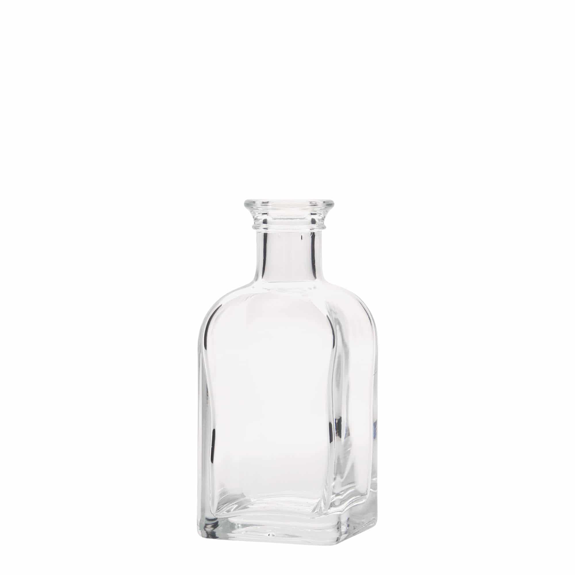 Sticlă de 100 ml, formă pătrată, Apotheker Carré, gură: dop de plută