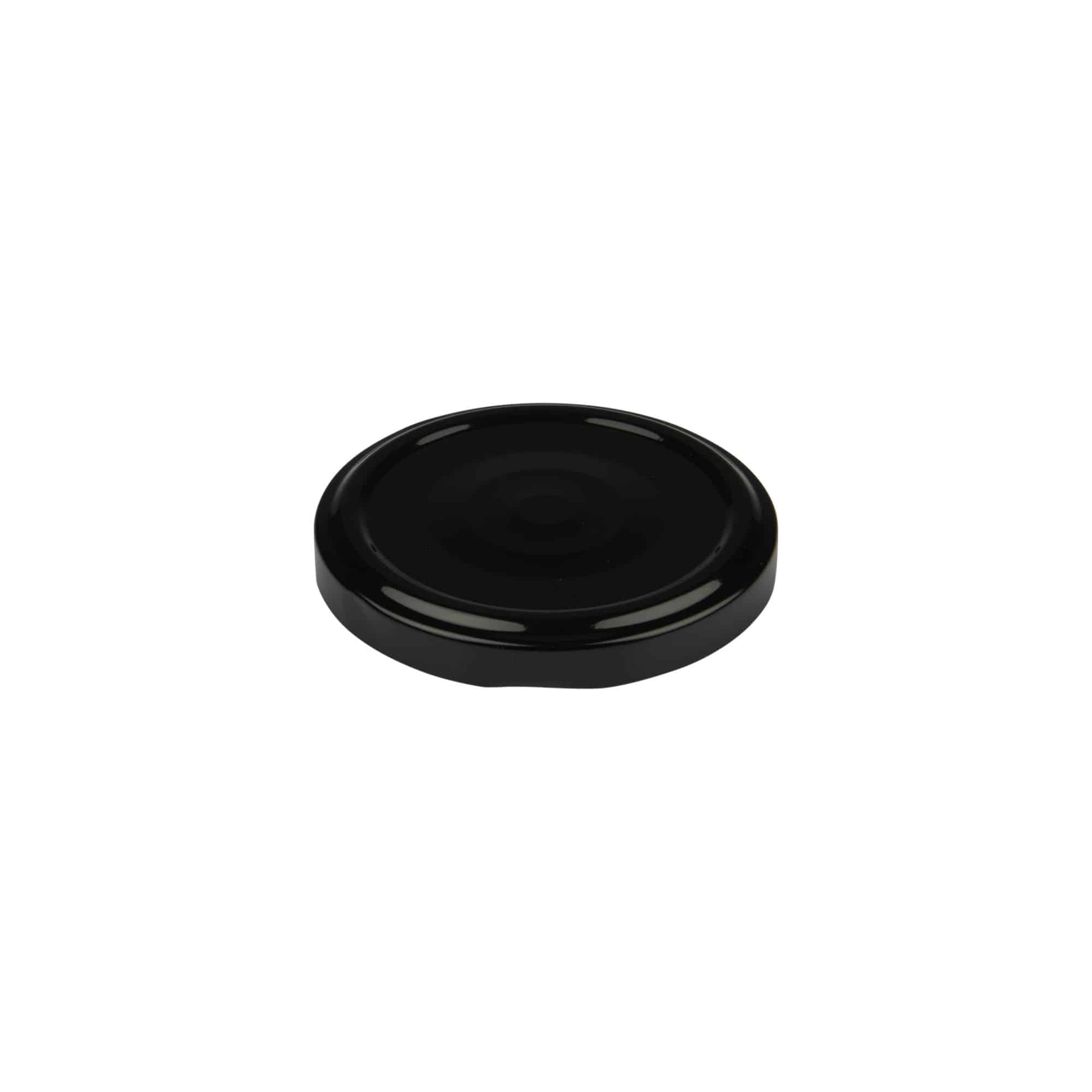 Capac Twist-Off, tablă albă, negru, pentru gura: TO 66