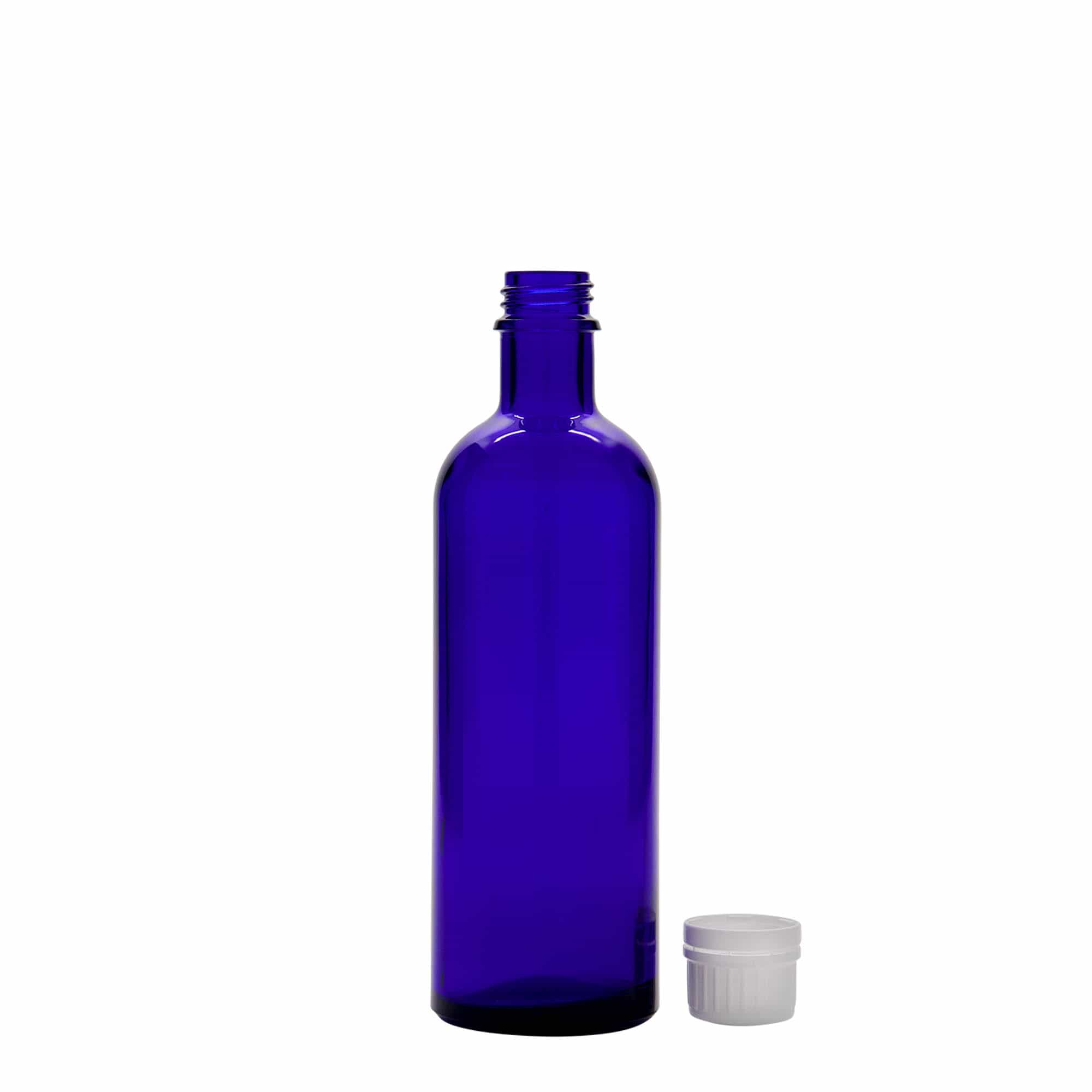 200 ml sticlă medicală, sticlă, albastru regal, gura: DIN 22