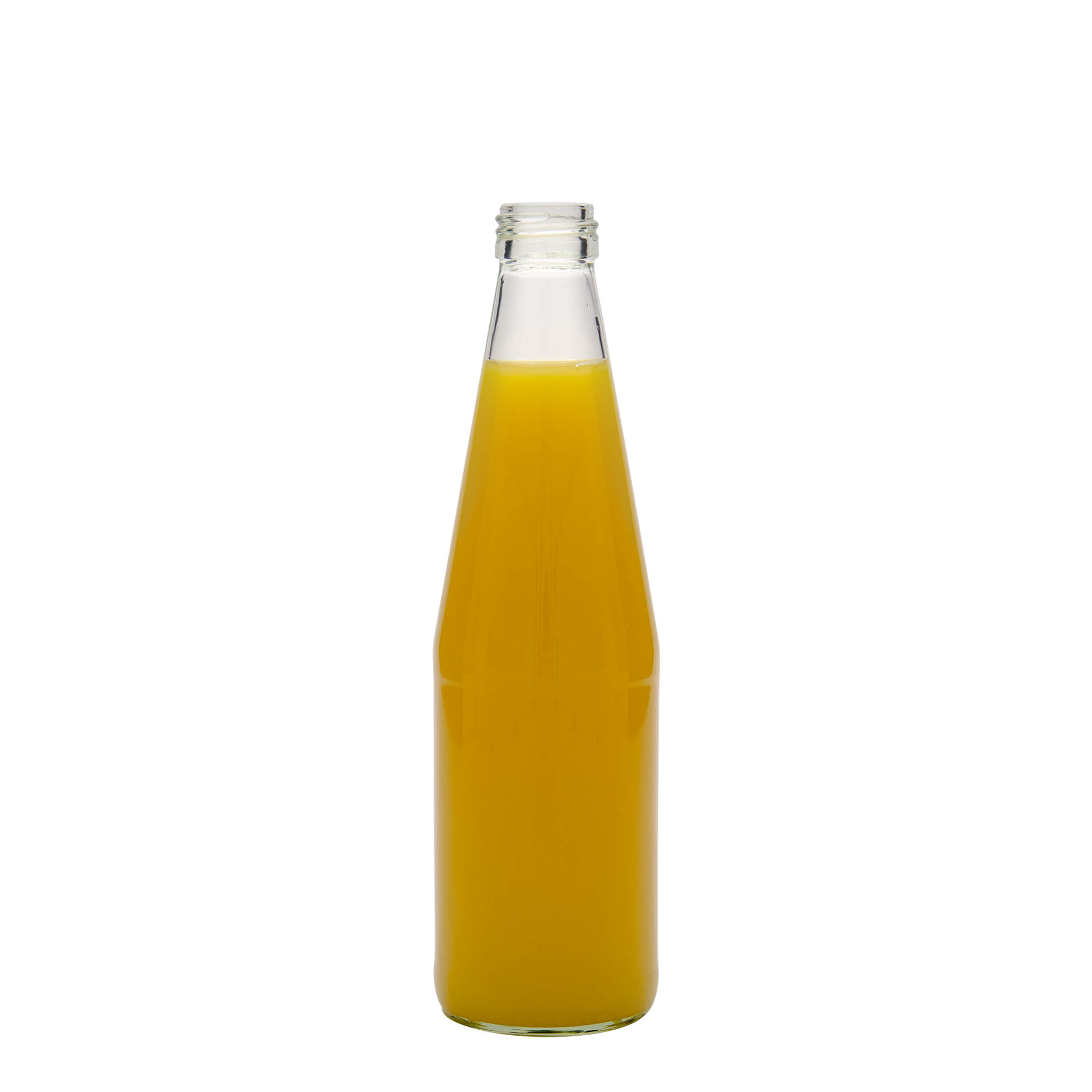 Sticlă universală 330 ml, formă de morcov, sticlă, gura: PP 28