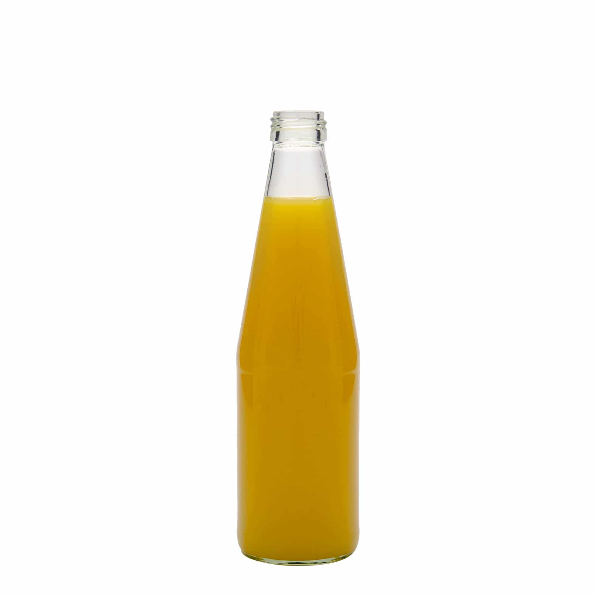 Sticlă universală 330 ml, formă de morcov, sticlă, gura: PP 28