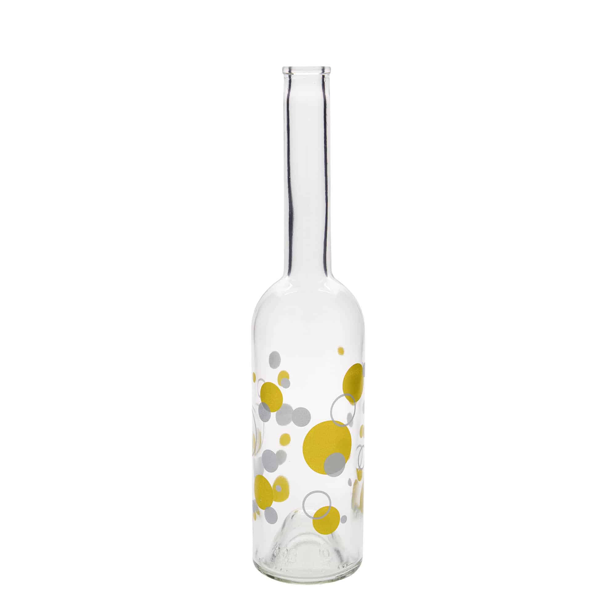 Sticlă de sticlă de 500 ml „Opera”, motiv: puncte, gât: plută