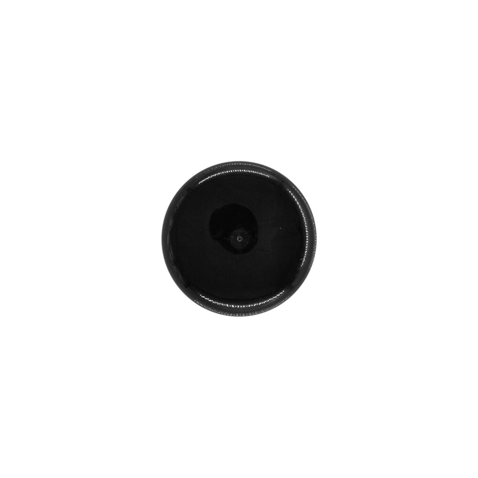 Capac cu filet cu inserție pentru seringă, plastic PP, negru, pentru gura: 24/410 Capac cu filet cu inserție pentru seringă, plastic PP, negru, pentru gura: 24/410