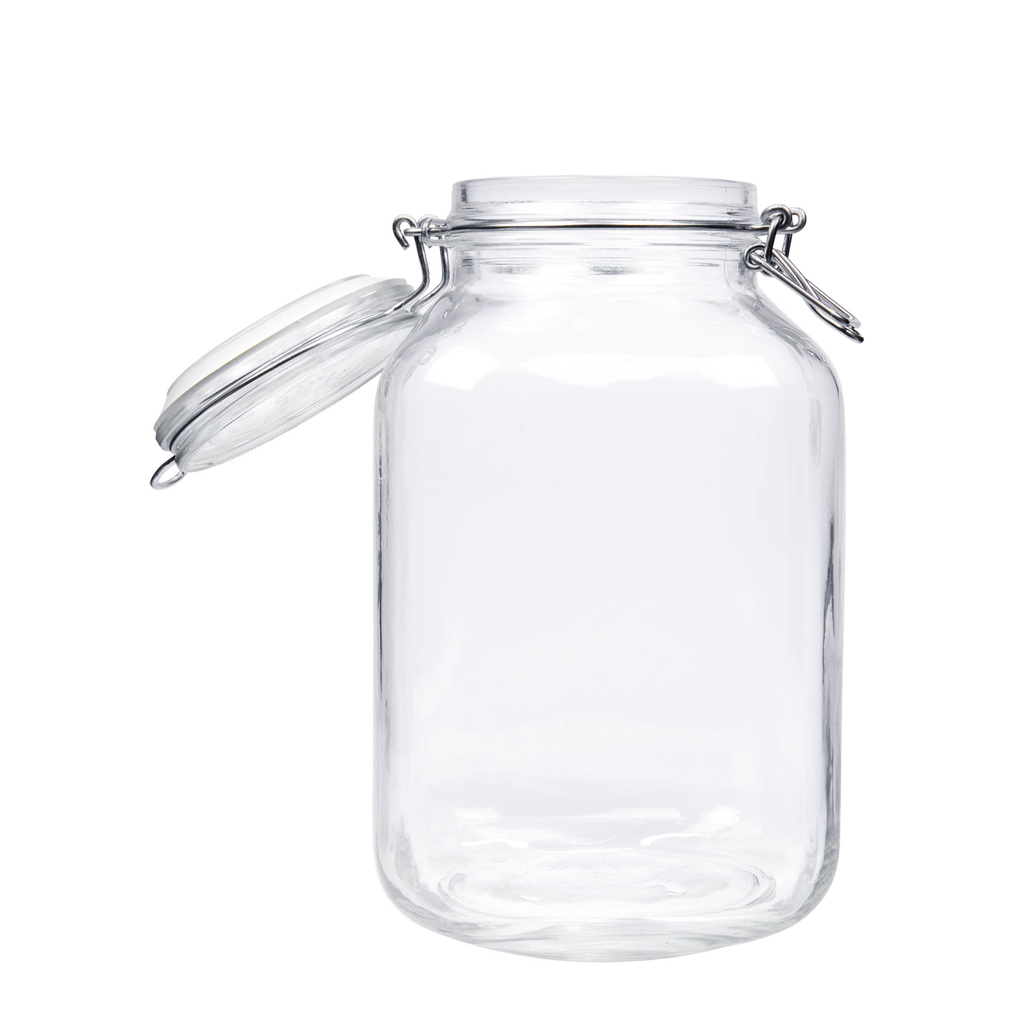 3.000 ml borcan cu clemă metalică „Fido”, pătrat, gura: închidere cu clemă metalică