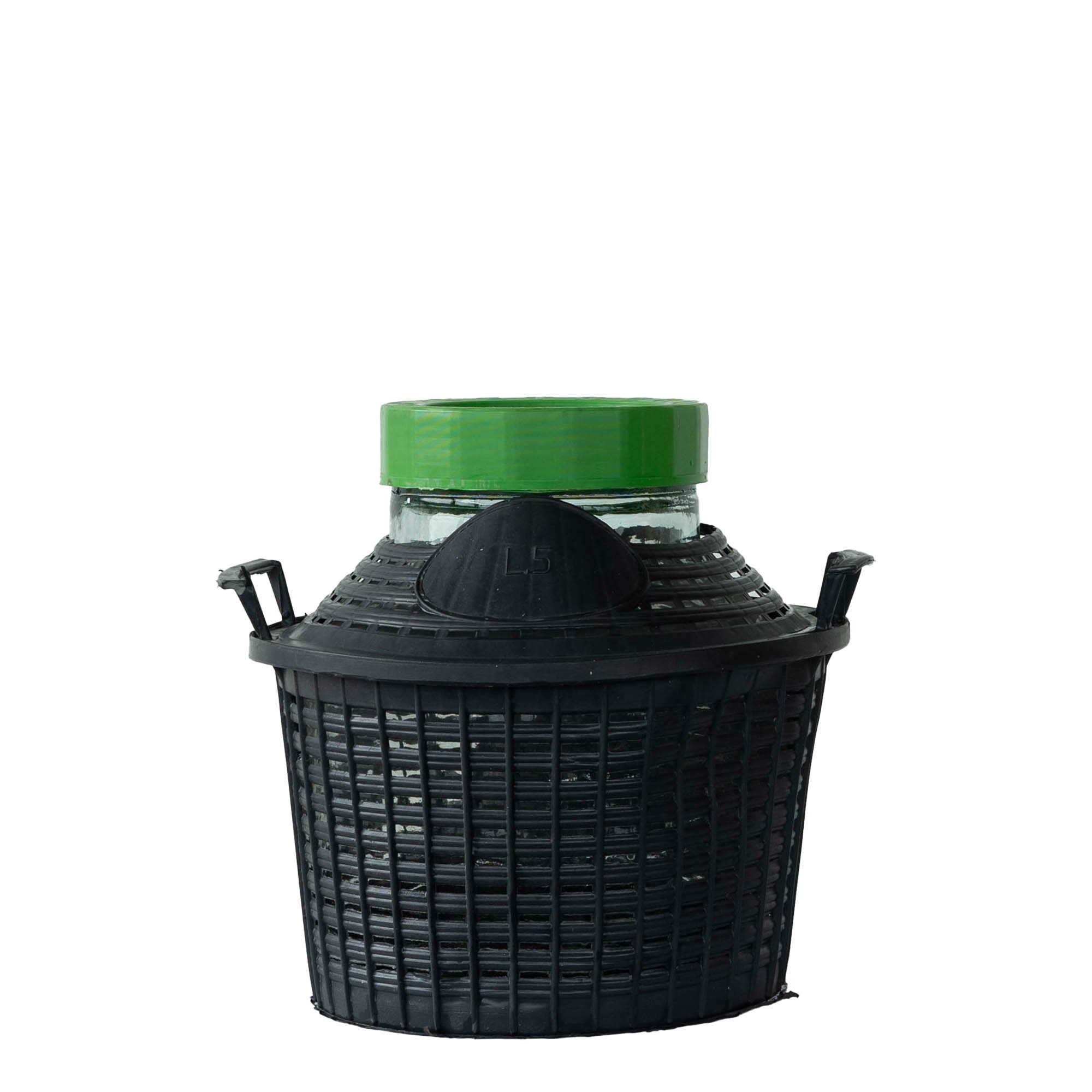 Butelie cu balon de 5 l, gât larg, sticlă, gură: capac cu filet