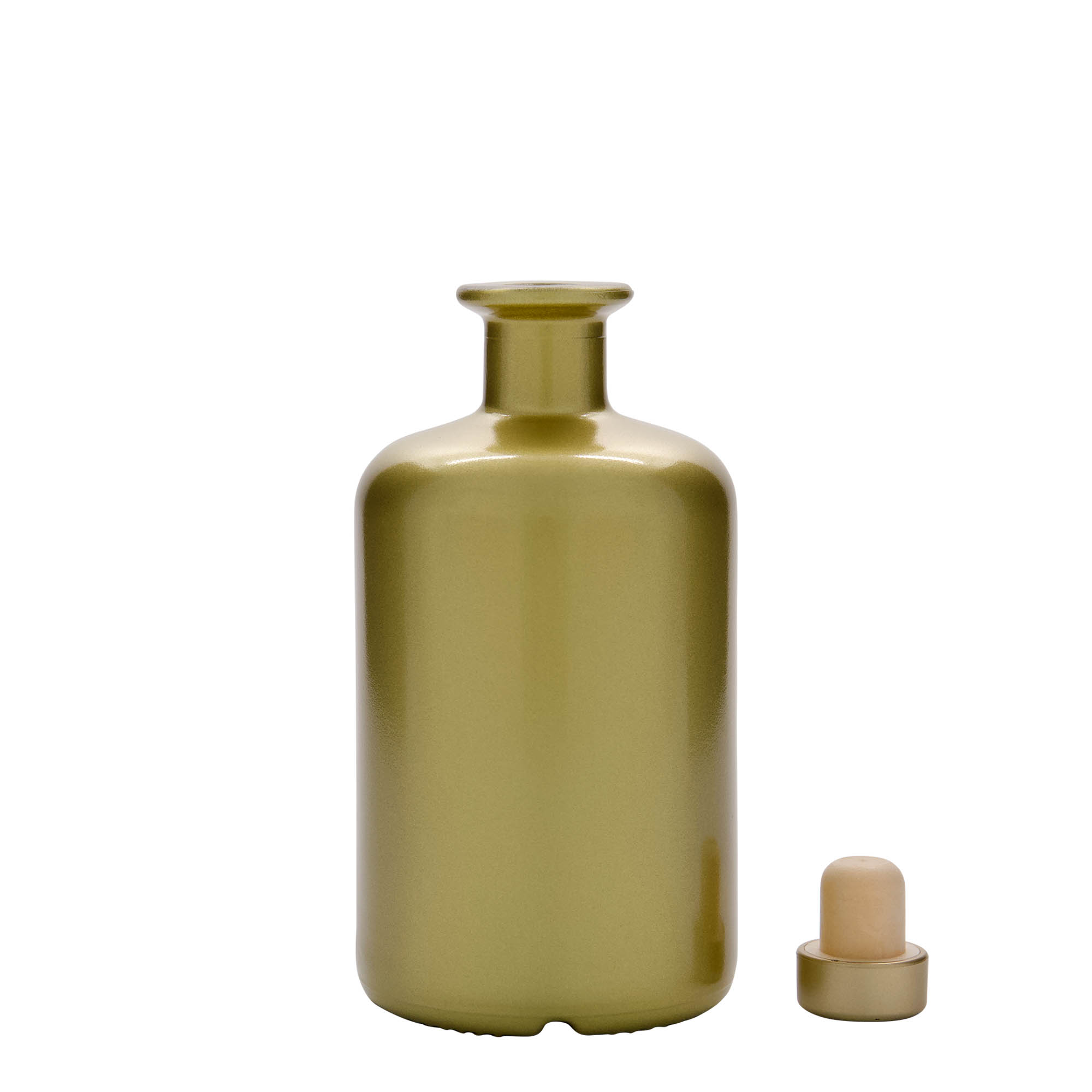 Sticlă de 500 ml pentru farmacie, aurie, gura: dop de plută