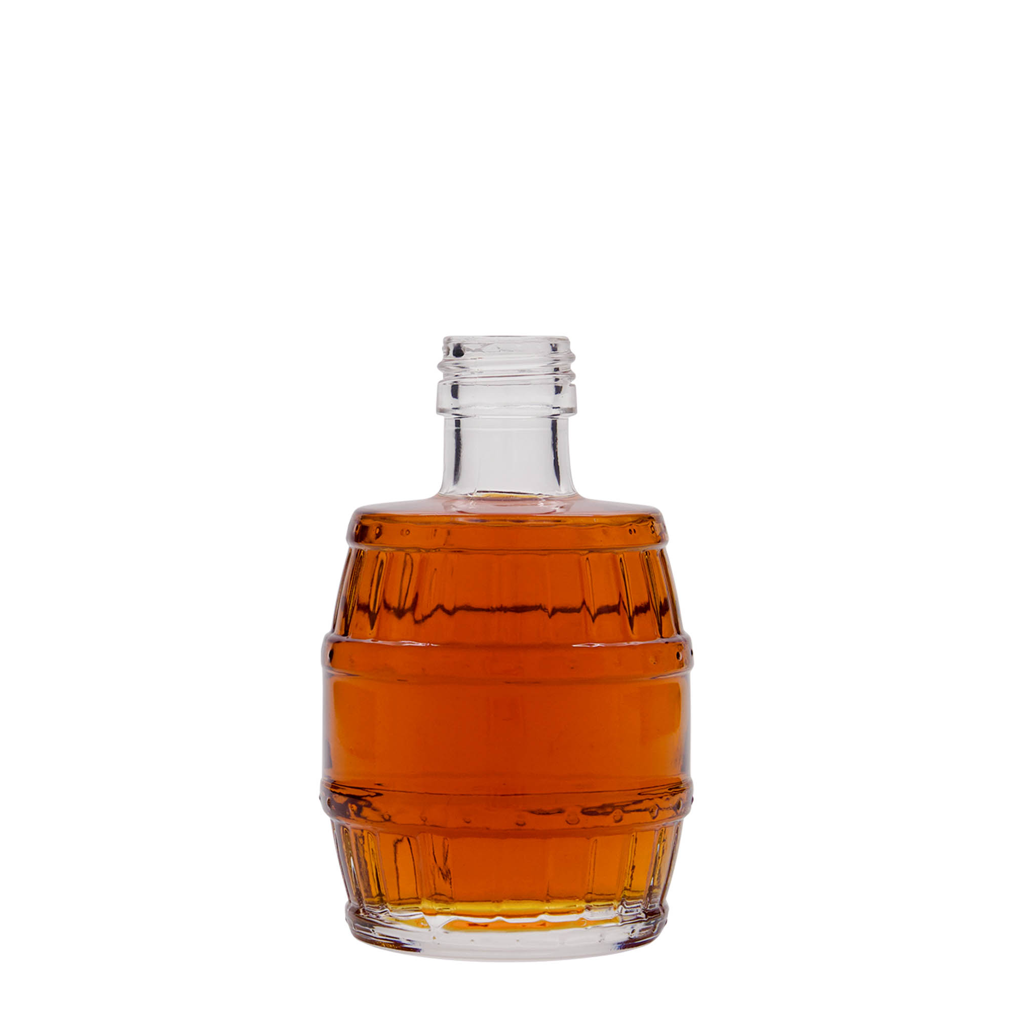 Sticlă de sticlă de 200 ml „butoi”, gura: PP 28