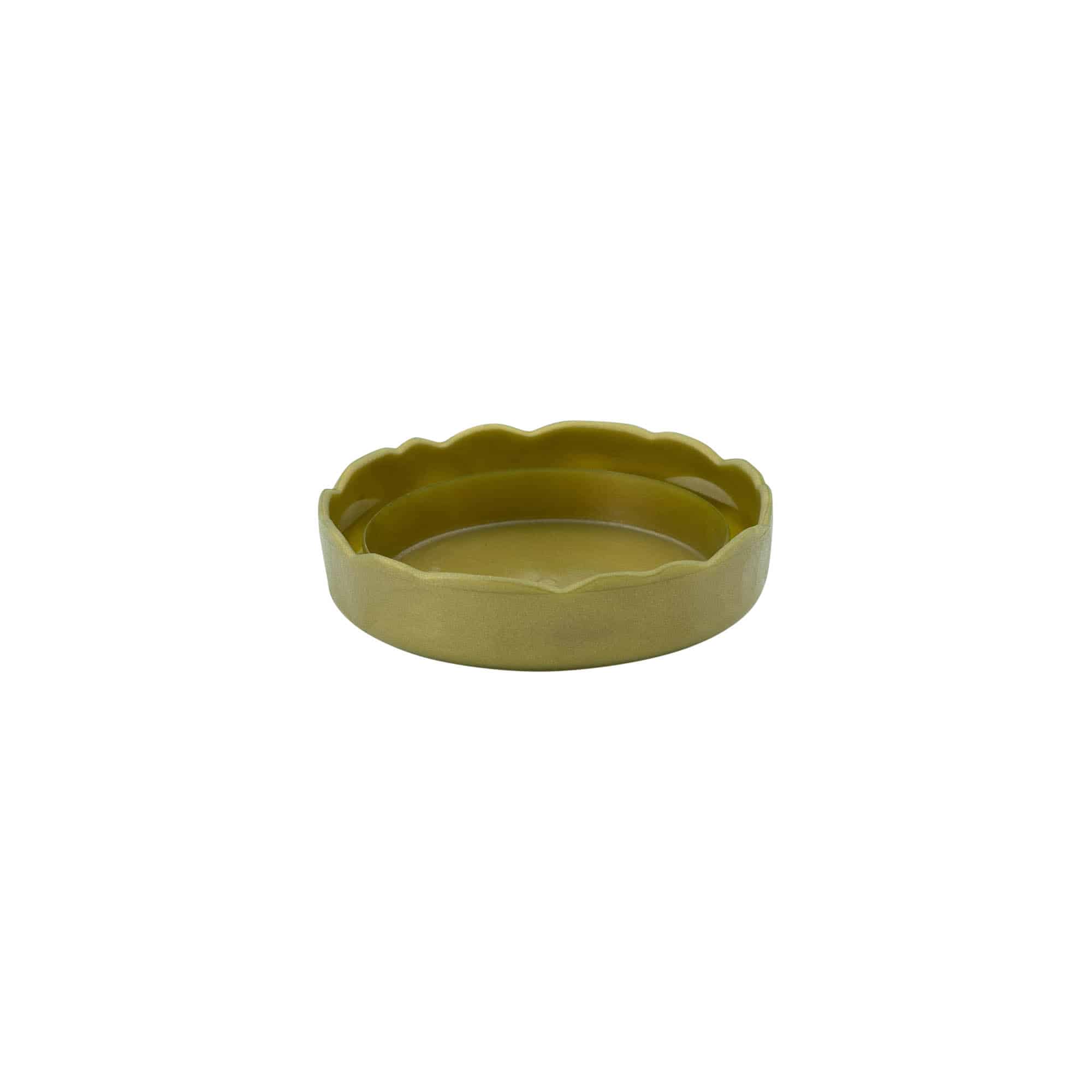 Capac cu margine pentru oală ceramică cu gât îngust, plastic HDPE, auriu