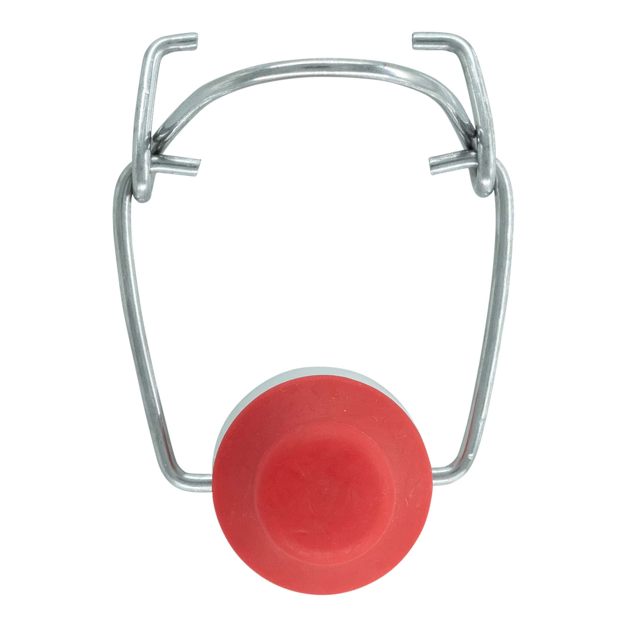 Închizător cu clemă mărime specială, plastic, roșu-alb Închizător cu clemă mărime specială, plastic, roșu-alb