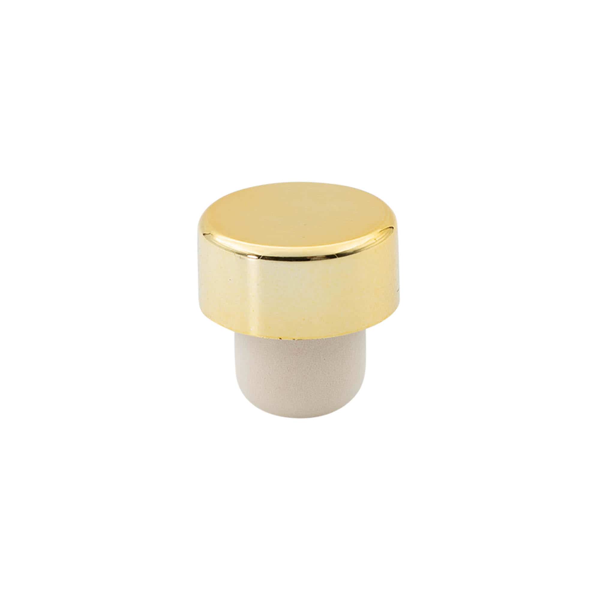 Dop cu mâner 19 mm, plastic, auriu, pentru gură: dop de plută
