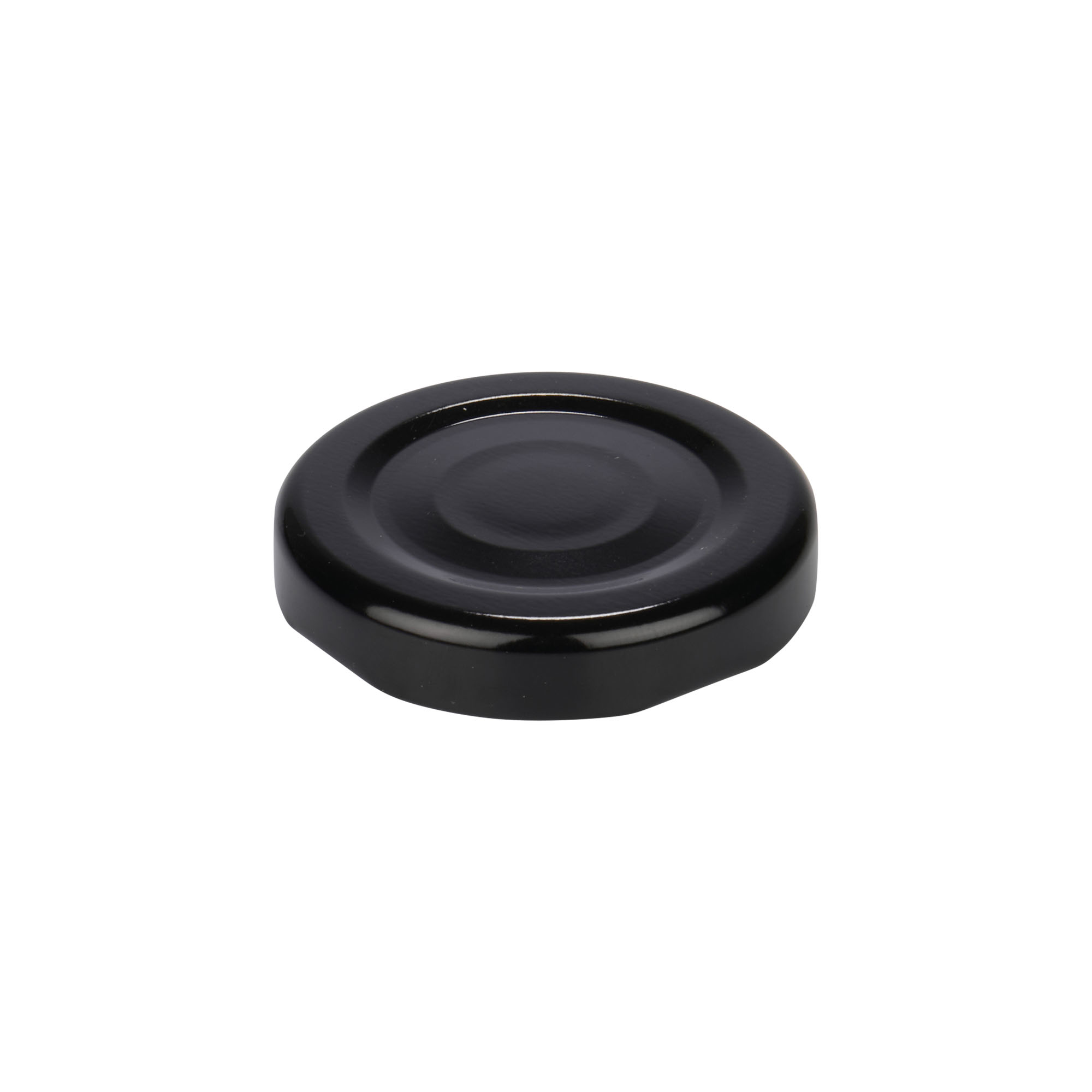 Capac twist-off, tablă albă, negru, pentru gura: TO 43 Capac twist-off, tablă albă, negru, pentru gura: TO 43