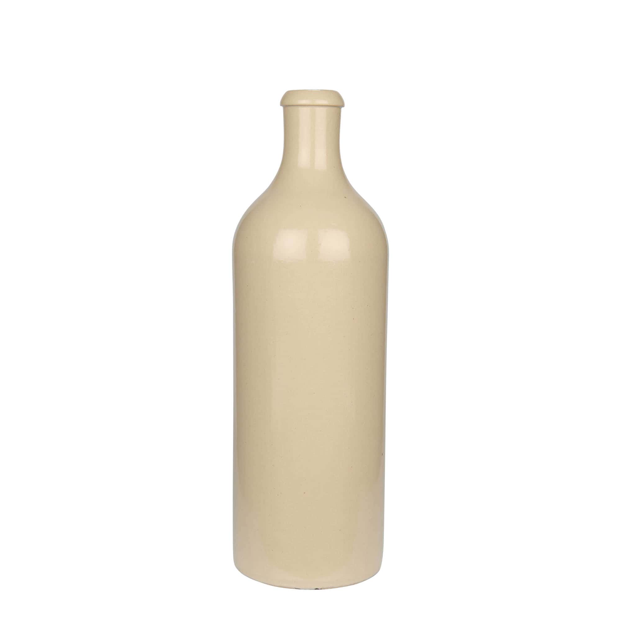 750 ml ulcior de lut, ceramică, bej, gură: dop de plută