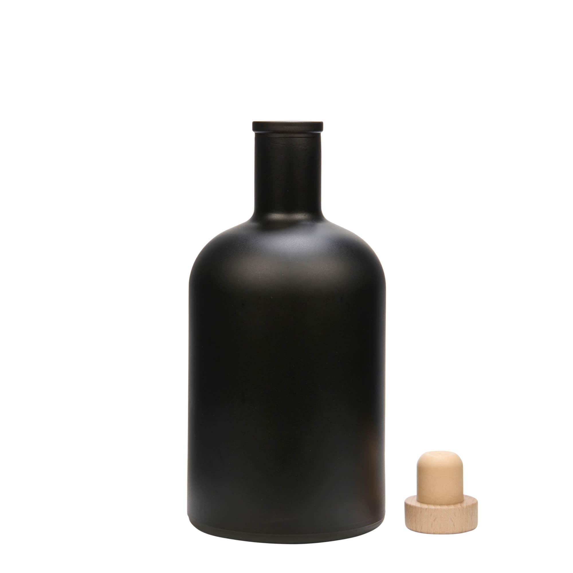 Sticlă de sticlă de 700 ml „Gerardino”, negru, gura: plută