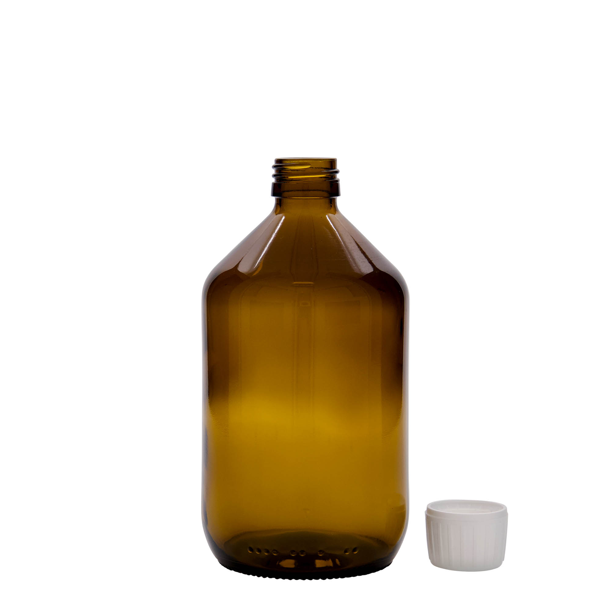 Flacon medical de 500 ml, maro, sticlă, gura: PP 28 Flacon medical de 500 ml, maro, sticlă, gura: PP 28