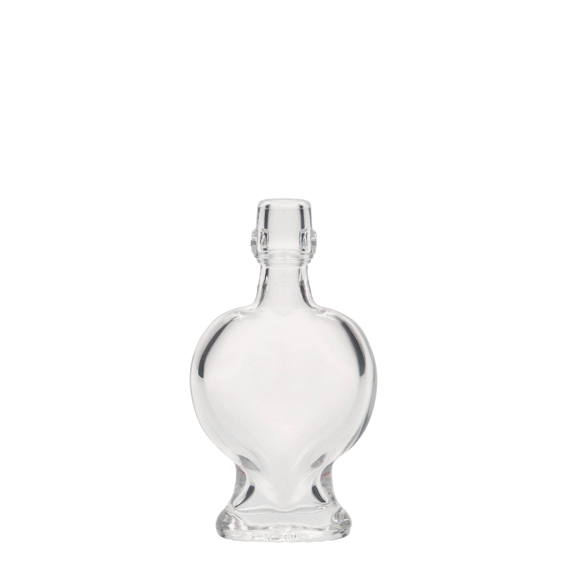 Sticlă de sticlă de 40 ml „Inimă”, gura: închidere cu clemă