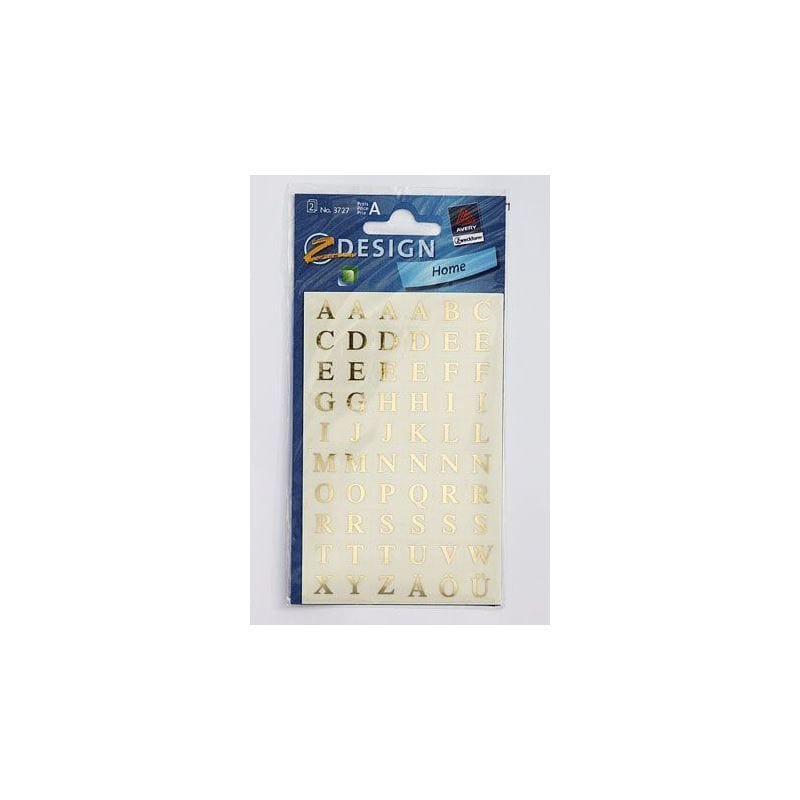 Autocolante Zweckform „Alfabet“, dreptunghiulare, din plastic, aurii