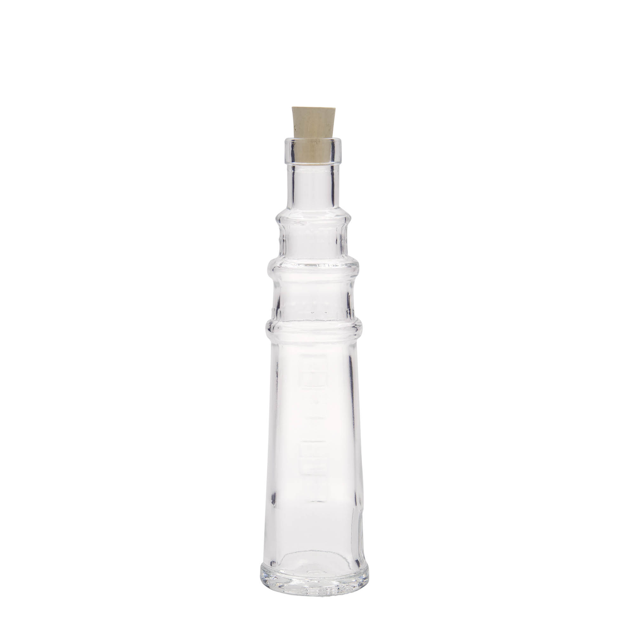 Sticlă de sticlă de 100 ml „Leuchtturm”, gura: dop de plută Sticlă de sticlă de 100 ml „Leuchtturm”, gura: dop de plută