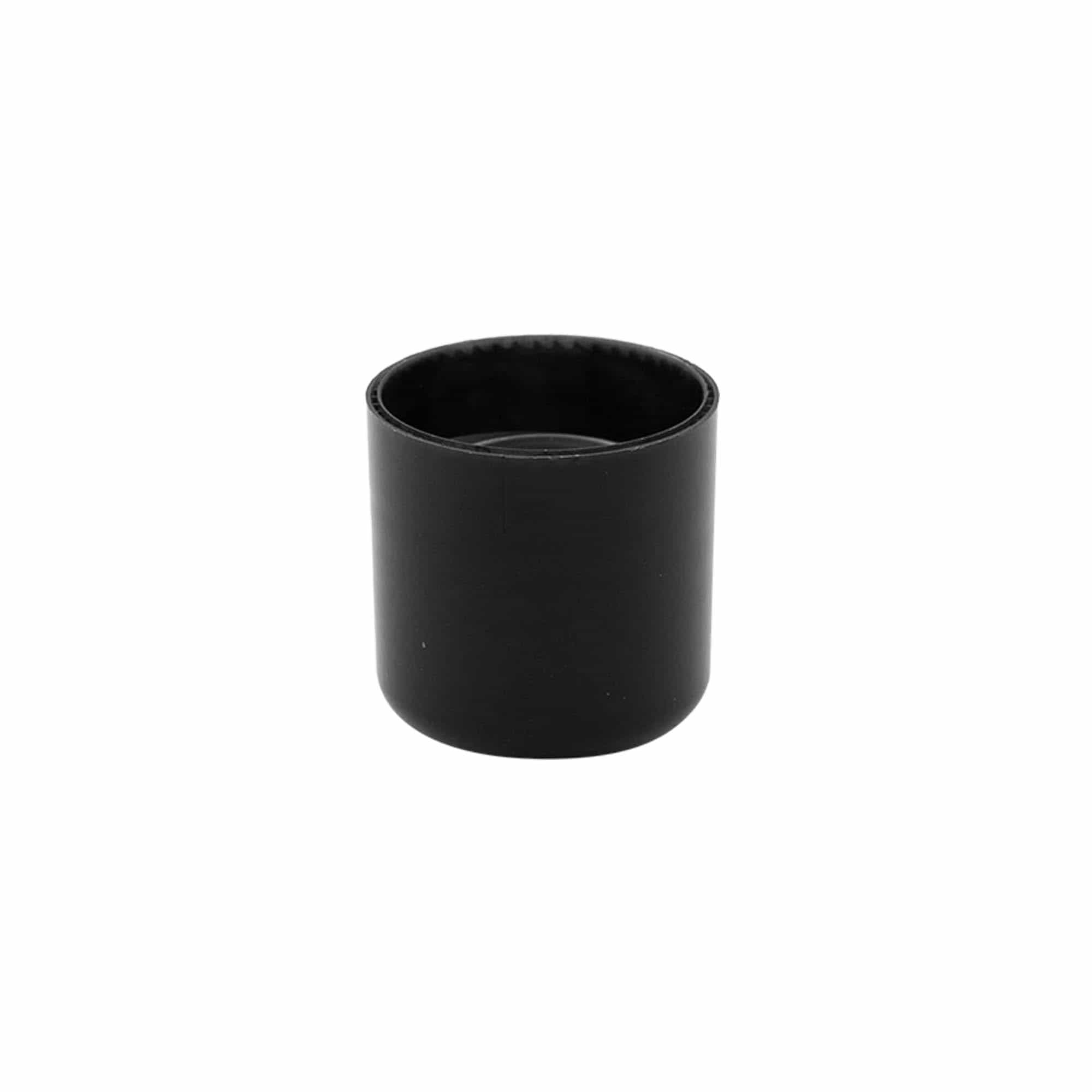 Capac cu filet cu inserție pentru seringă, plastic PP, negru, pentru gura: 24/410