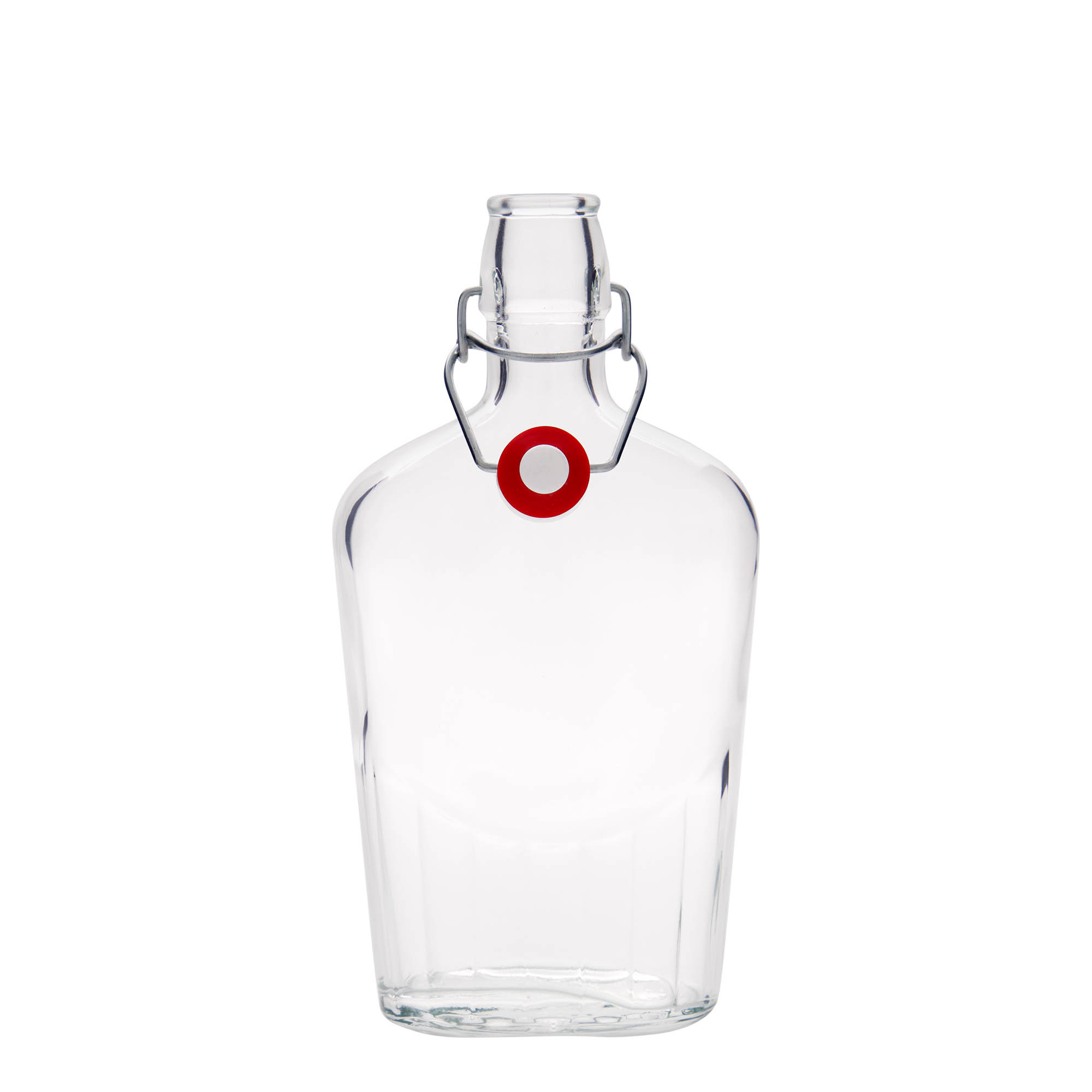 Sticlă de sticlă 500 ml 'Fiaschetta', ovală, gura: închidere cu clemă Sticlă de sticlă 500 ml 'Fiaschetta', ovală, gura: închidere cu clemă