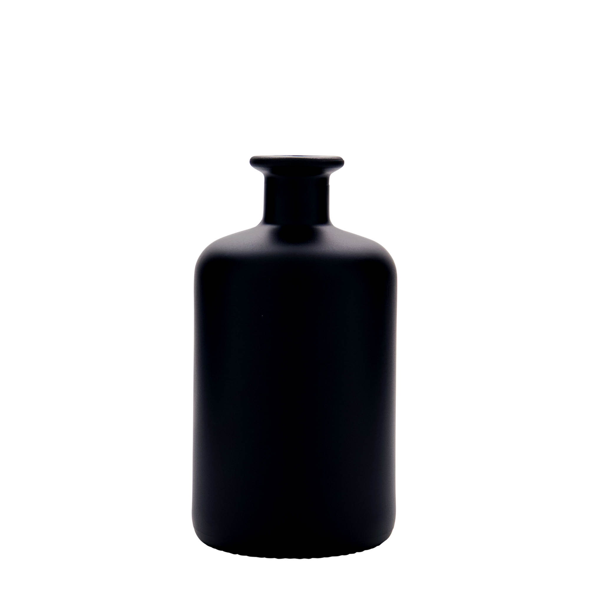 Sticlă de 500 ml pentru farmacist, neagră, gura: dop de plută