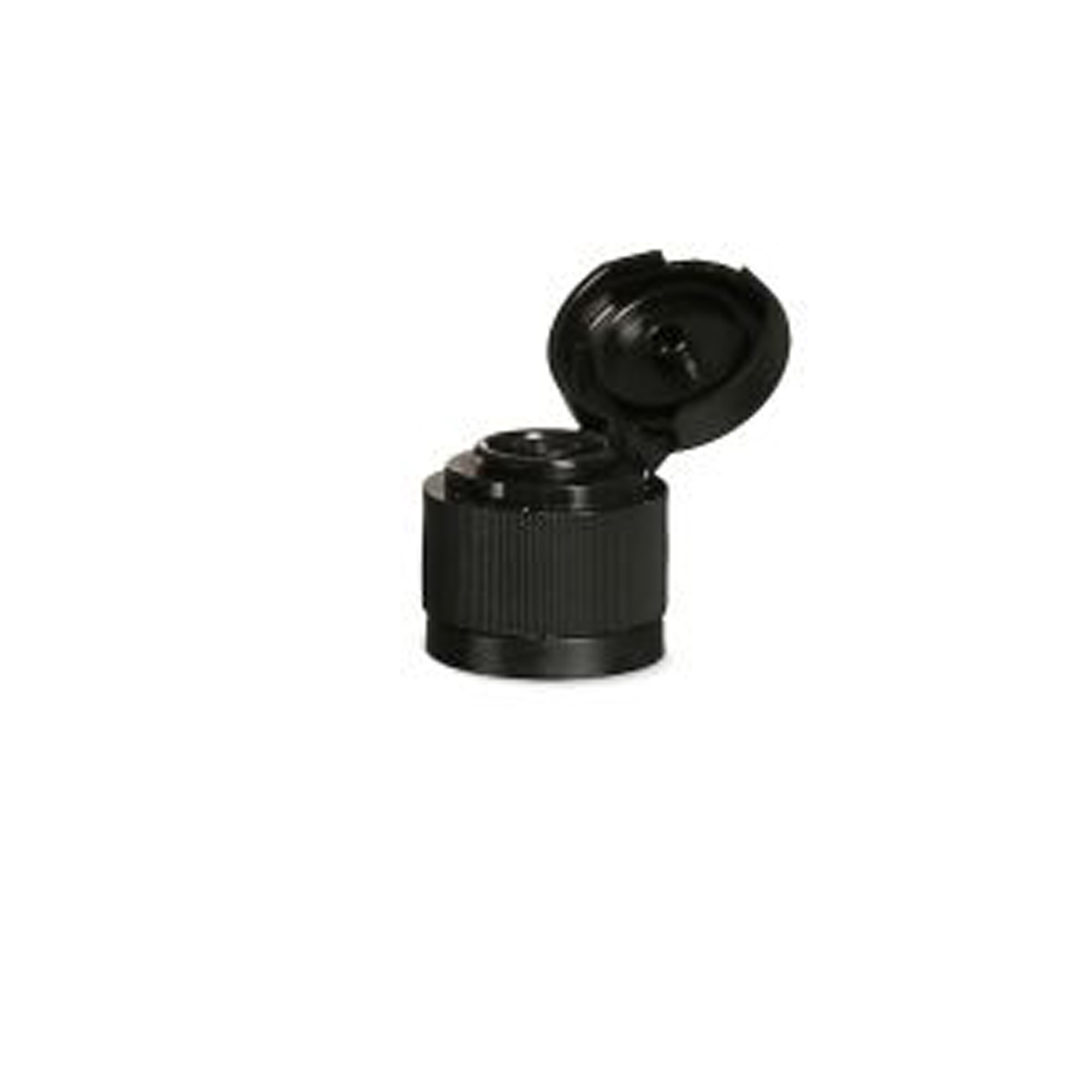 Capac cu filet și balama rabatabilă, plastic PP, negru, pentru gură: DIN 18