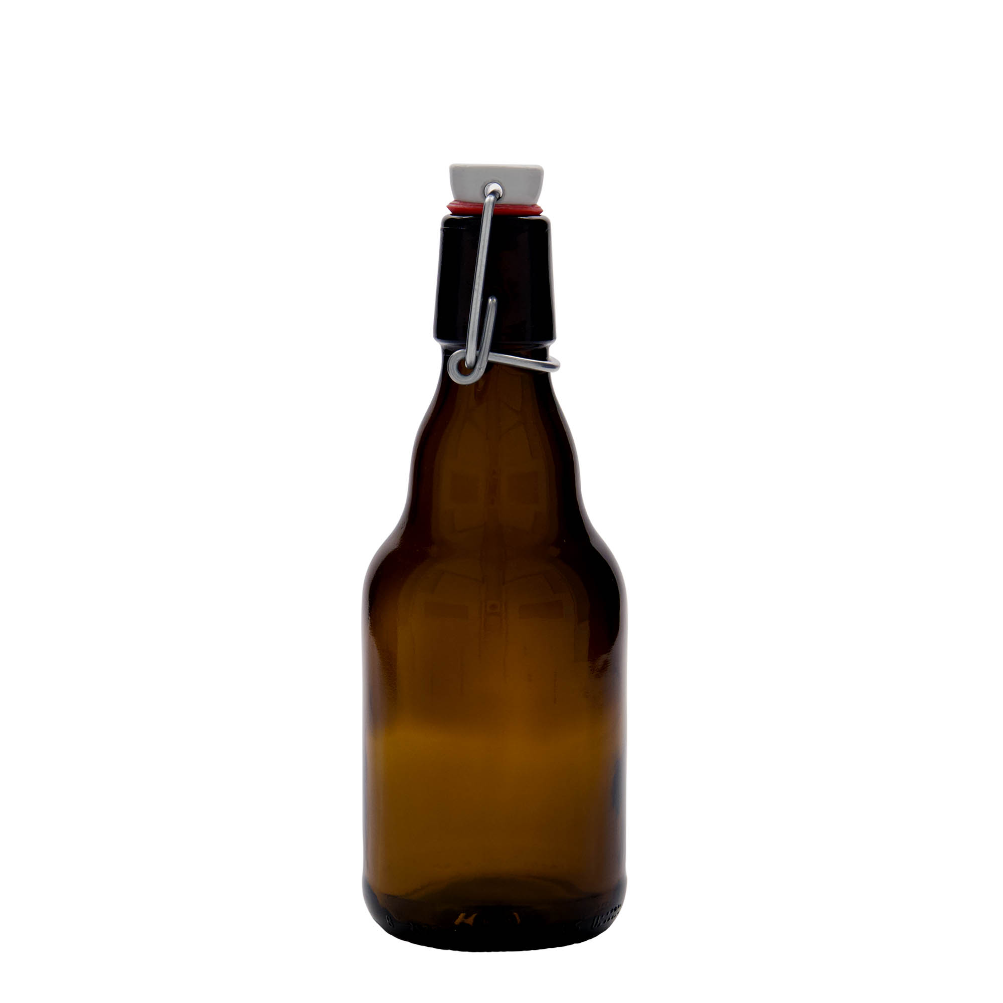 Sticlă de bere 330 ml „Steinie”, sticlă, maro, gât: capac cu clemă