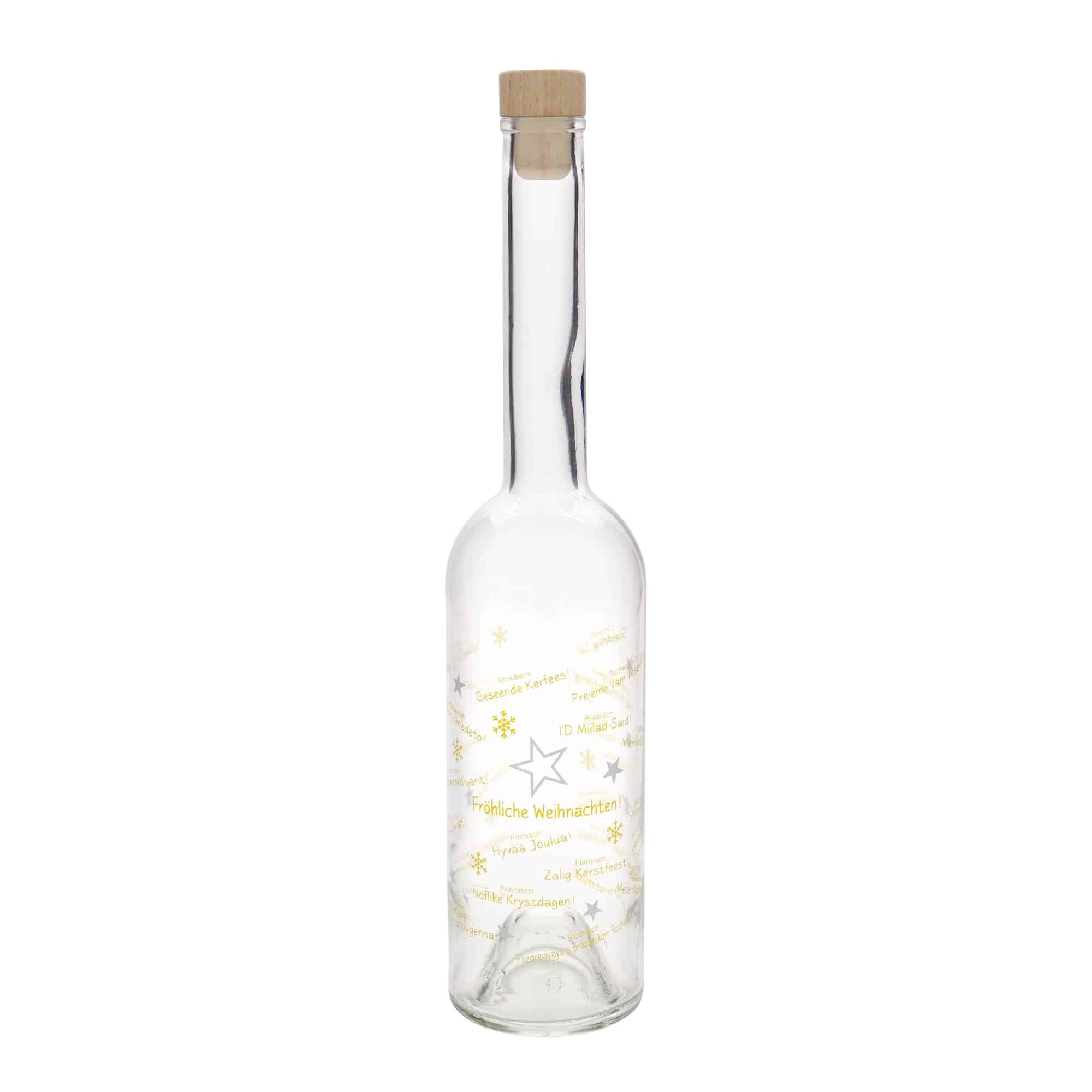 Sticlă de sticlă de 500 ml „Opera”, motiv: Crăciunul în lume, gura: dop