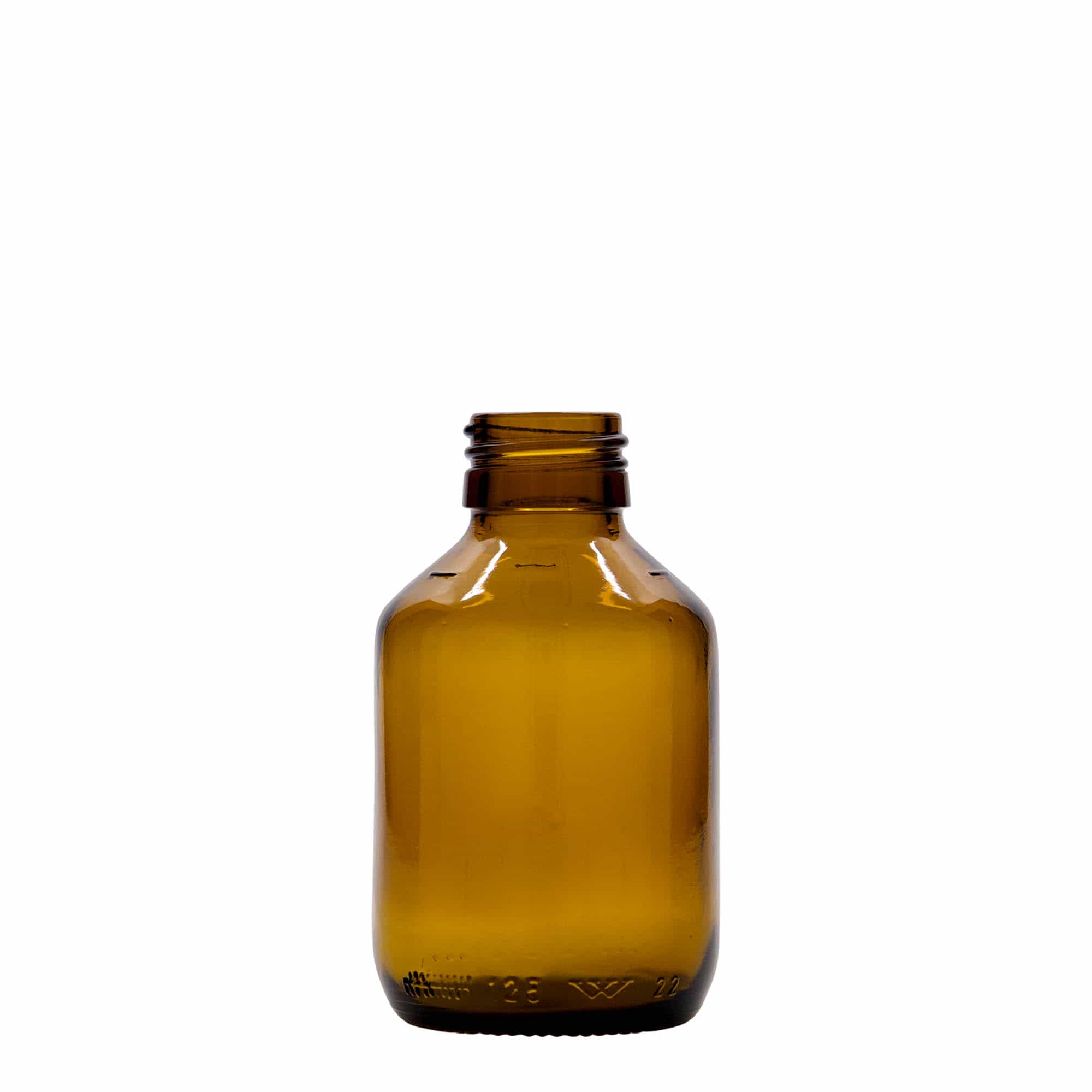 125 ml sticlă medicală, maro, sticlă, gura: PP 28