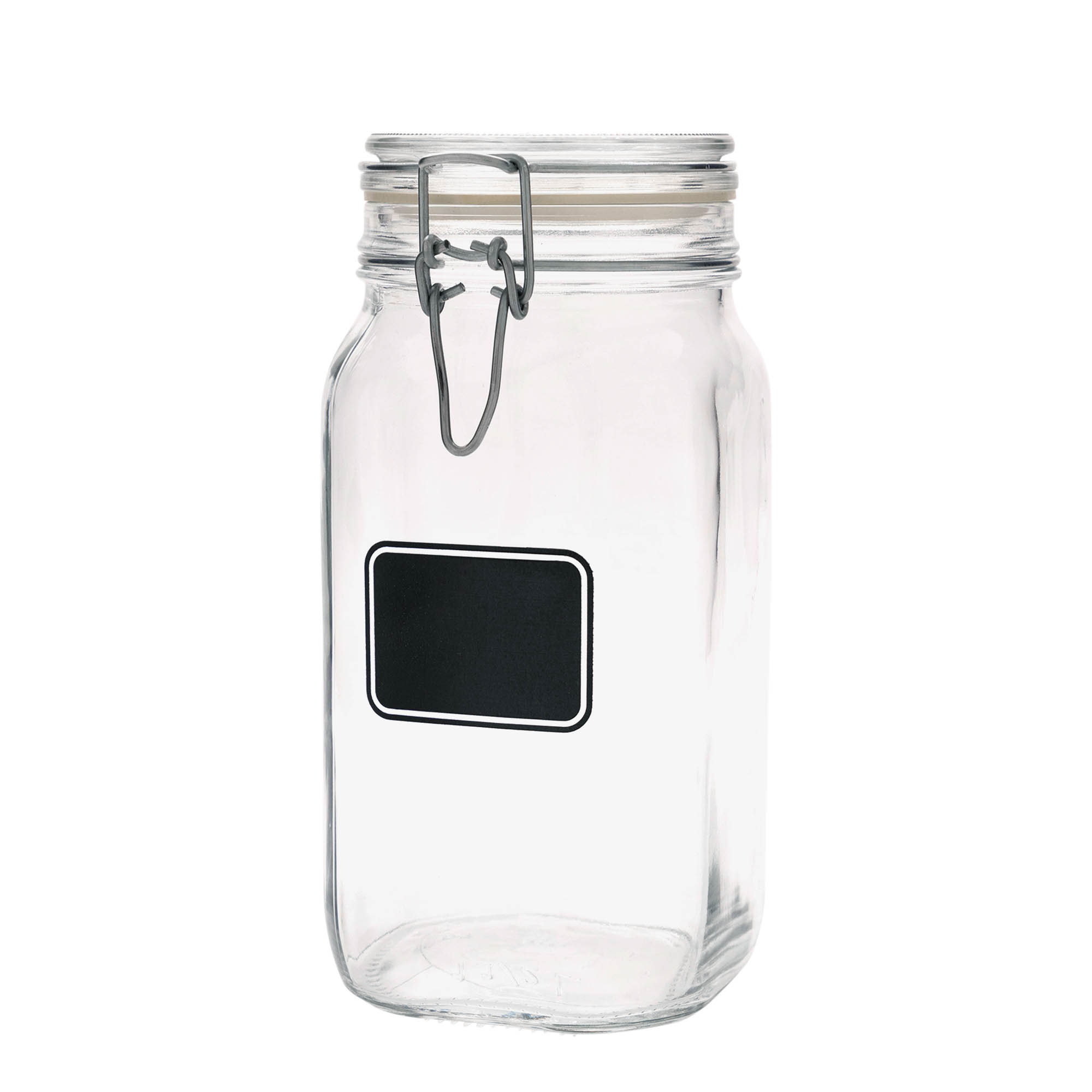 1.500 ml borcan cu clemă metalică „Fido”, motiv: câmp pentru etichetă, pătrat, gura: închidere cu clemă metalică 1.500 ml borcan cu clemă metalică „Fido”, motiv: câmp pentru etichetă, pătrat, gura: închidere cu clemă metalică