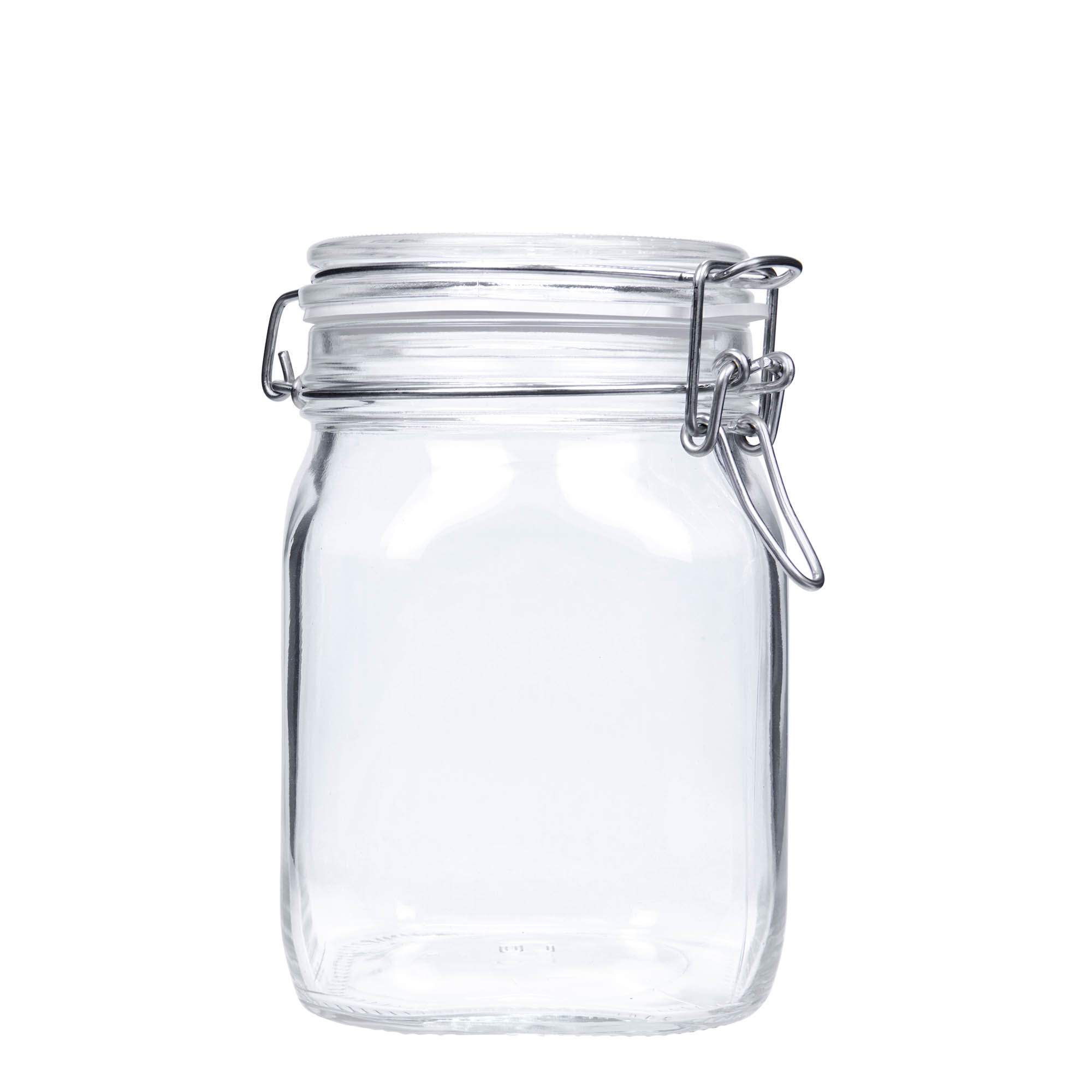 1.000 ml borcan cu clemă metalică „Fido”, pătrat, gura: închidere cu clemă metalică 1.000 ml borcan cu clemă metalică „Fido”, pătrat, gura: închidere cu clemă metalică