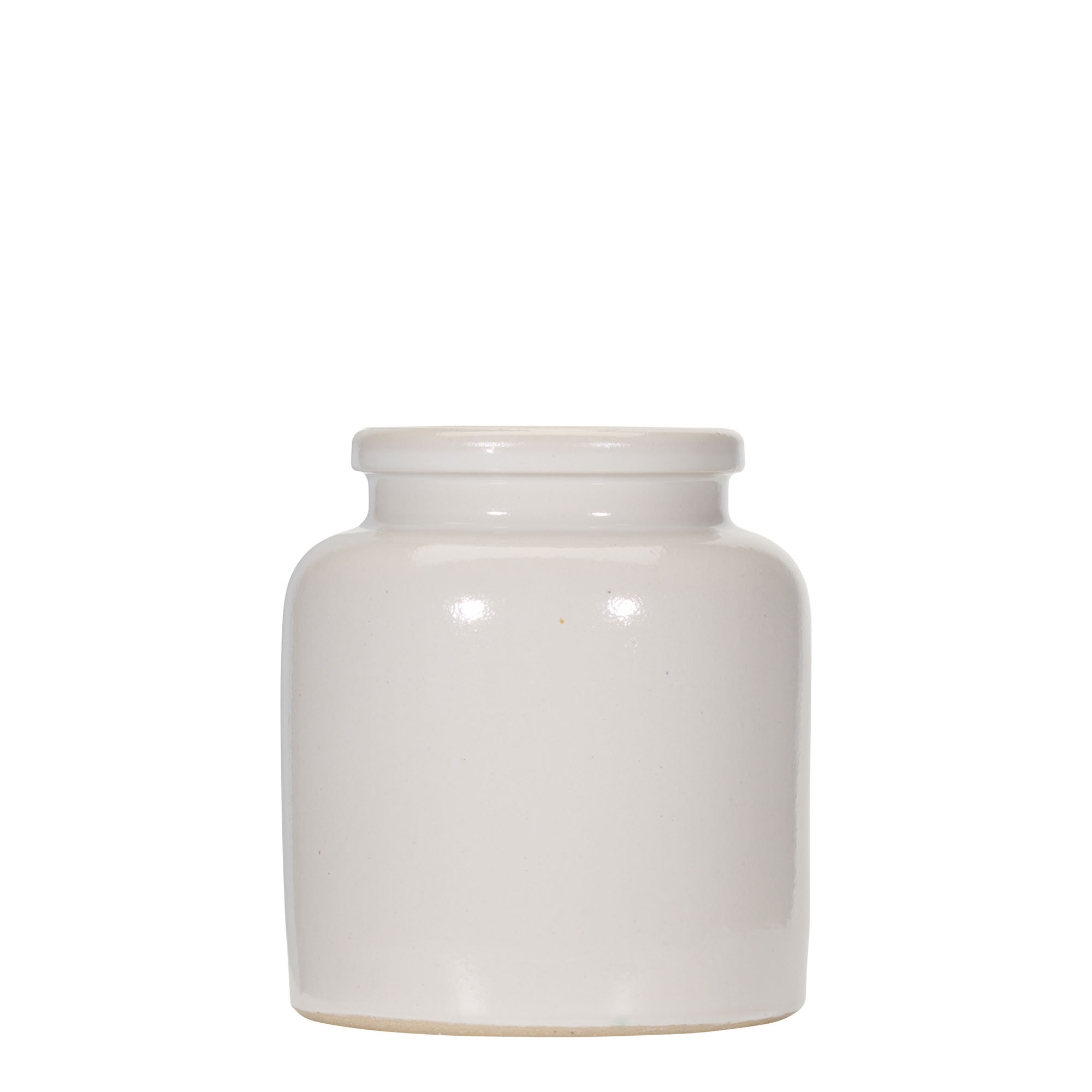 270 ml vas din ceramică Steinzeug, alb, gură: capac cu margine peste