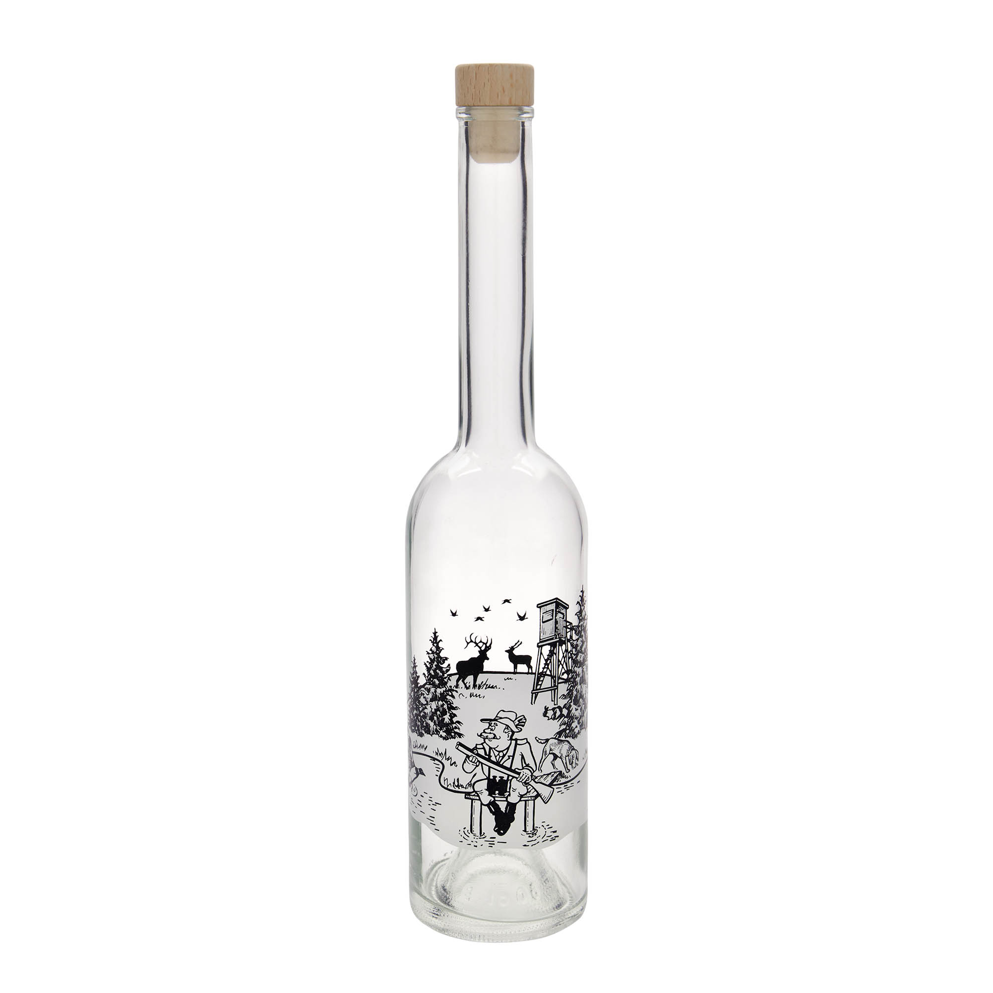 Sticlă de sticlă de 500 ml „Opera”, motiv: Vânător, gura: dop