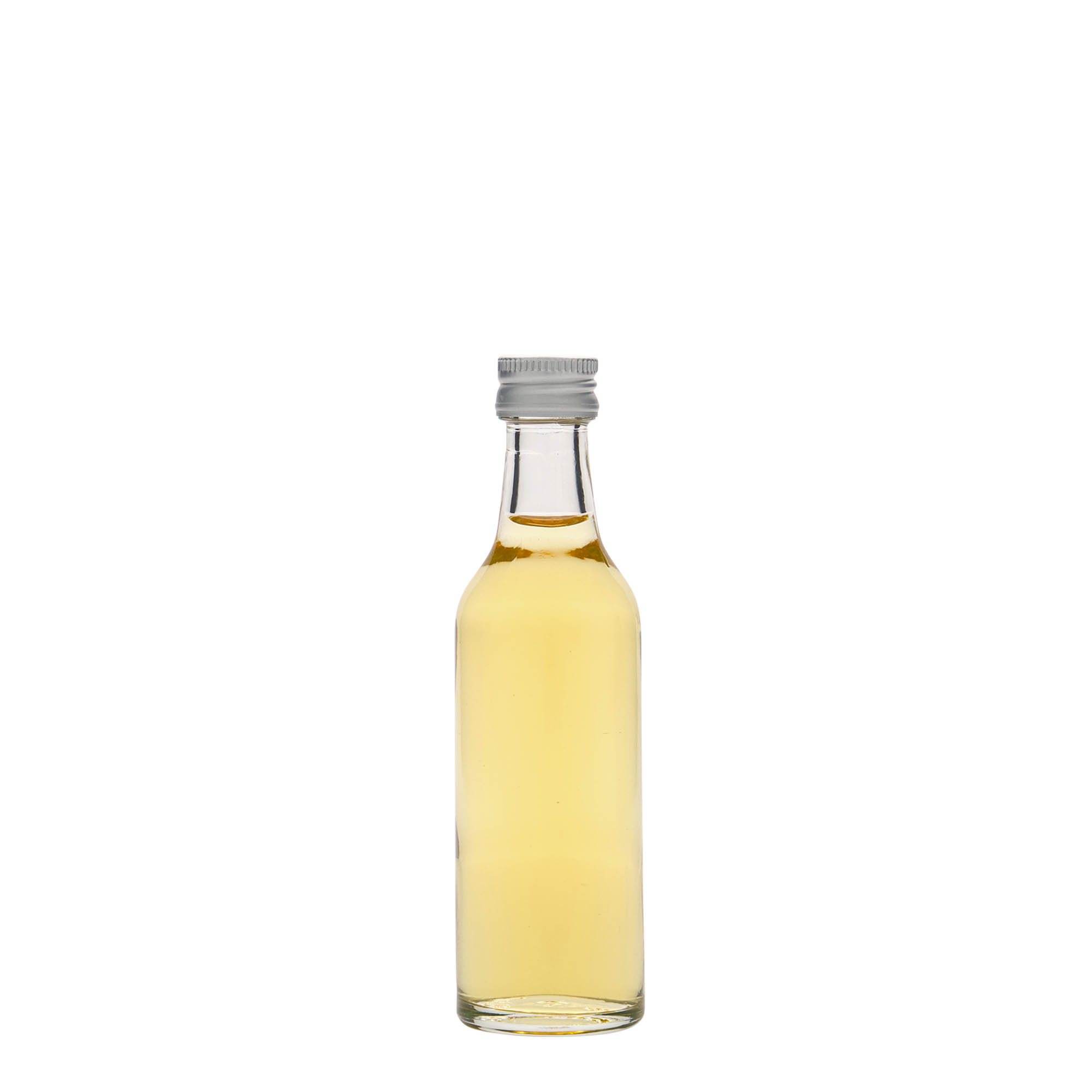 Sticlă de sticlă de 50 ml cu gât drept, deschidere: PP 18 Sticlă de sticlă de 50 ml cu gât drept, deschidere: PP 18