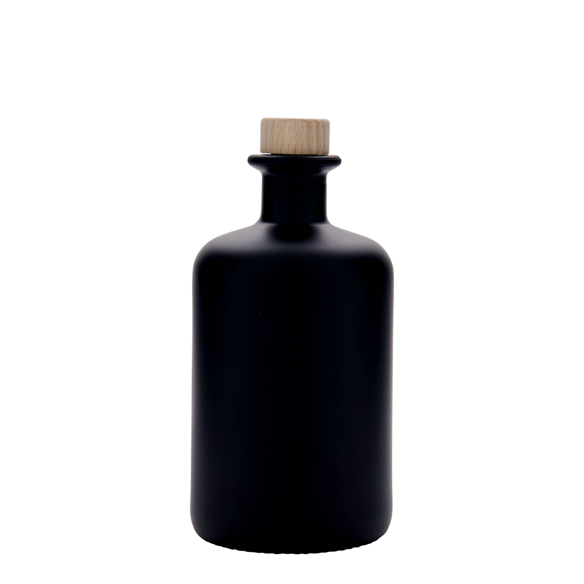 Sticlă de 500 ml pentru farmacist, neagră, gura: dop de plută Sticlă de 500 ml pentru farmacist, neagră, gura: dop de plută