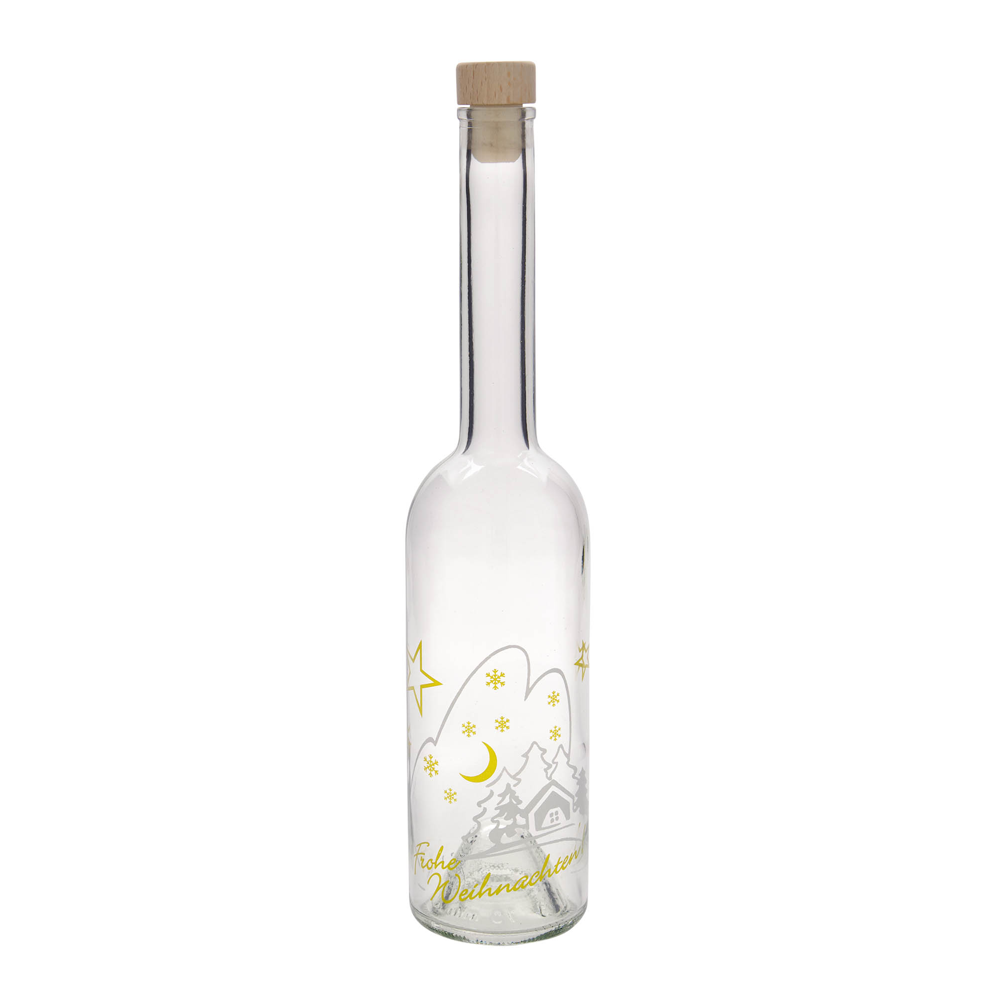 Sticlă de sticlă de 500 ml „Opera”, motiv: idilă de Crăciun, gura: dop de plută Sticlă de sticlă de 500 ml „Opera”, motiv: idilă de Crăciun, gura: dop de plută