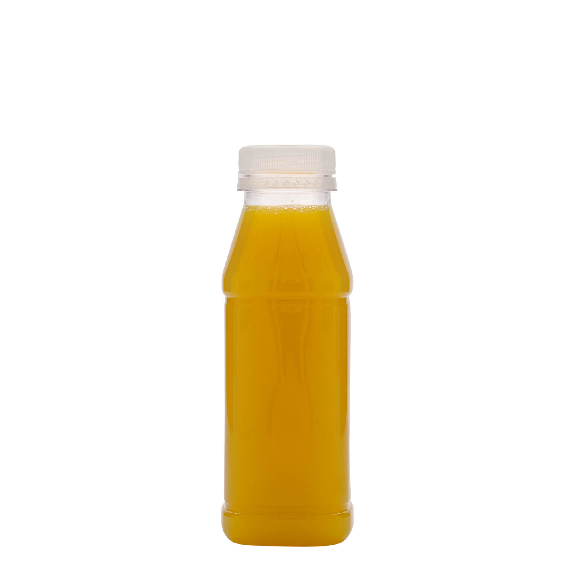 Sticlă PET de 330 ml „Milk and Juice Carré”, pătrată, plastic, gura: 38 mm Sticlă PET de 330 ml „Milk and Juice Carré”, pătrată, plastic, gura: 38 mm