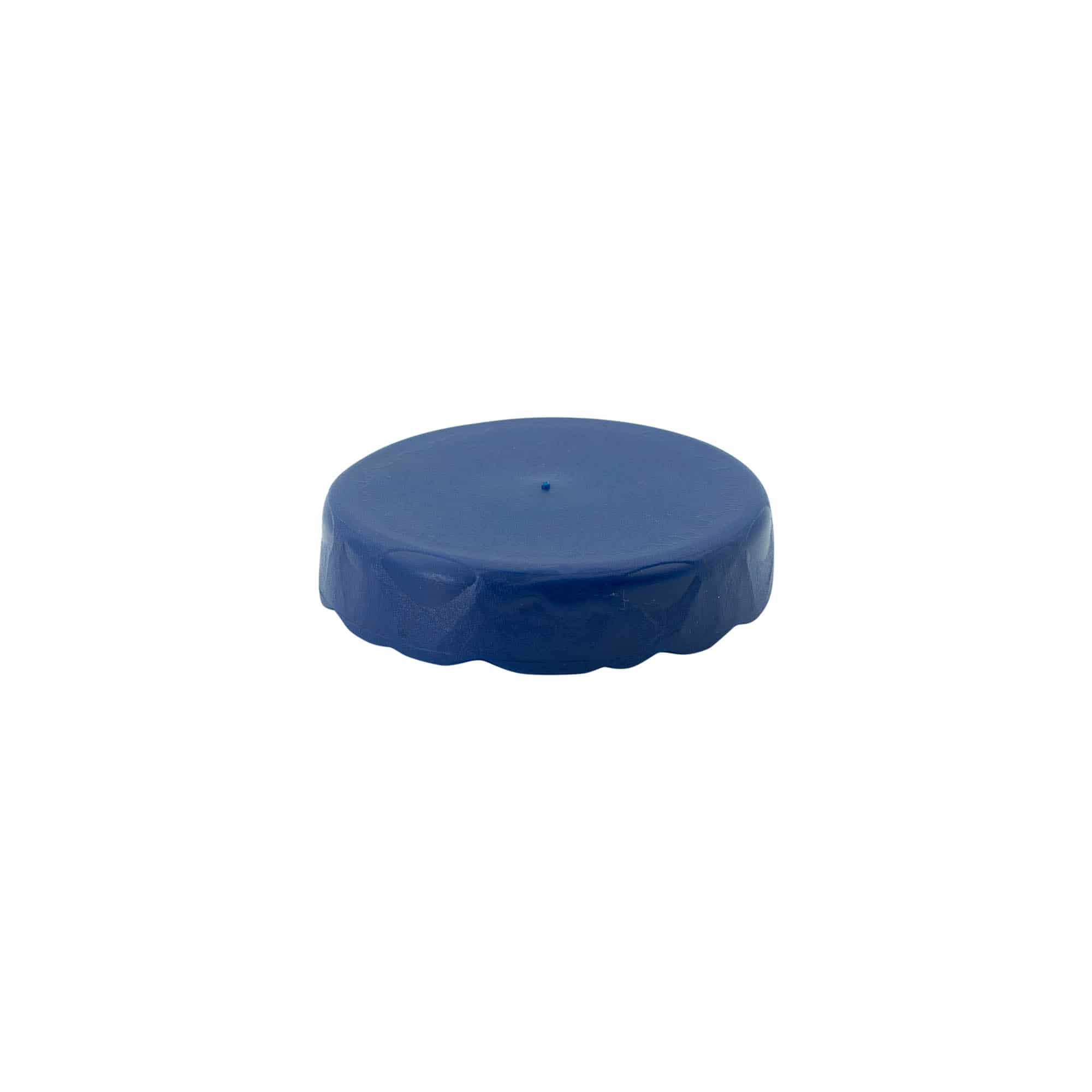 Capac cu margine pentru oală ceramică cu gât îngust, plastic HDPE, albastru
