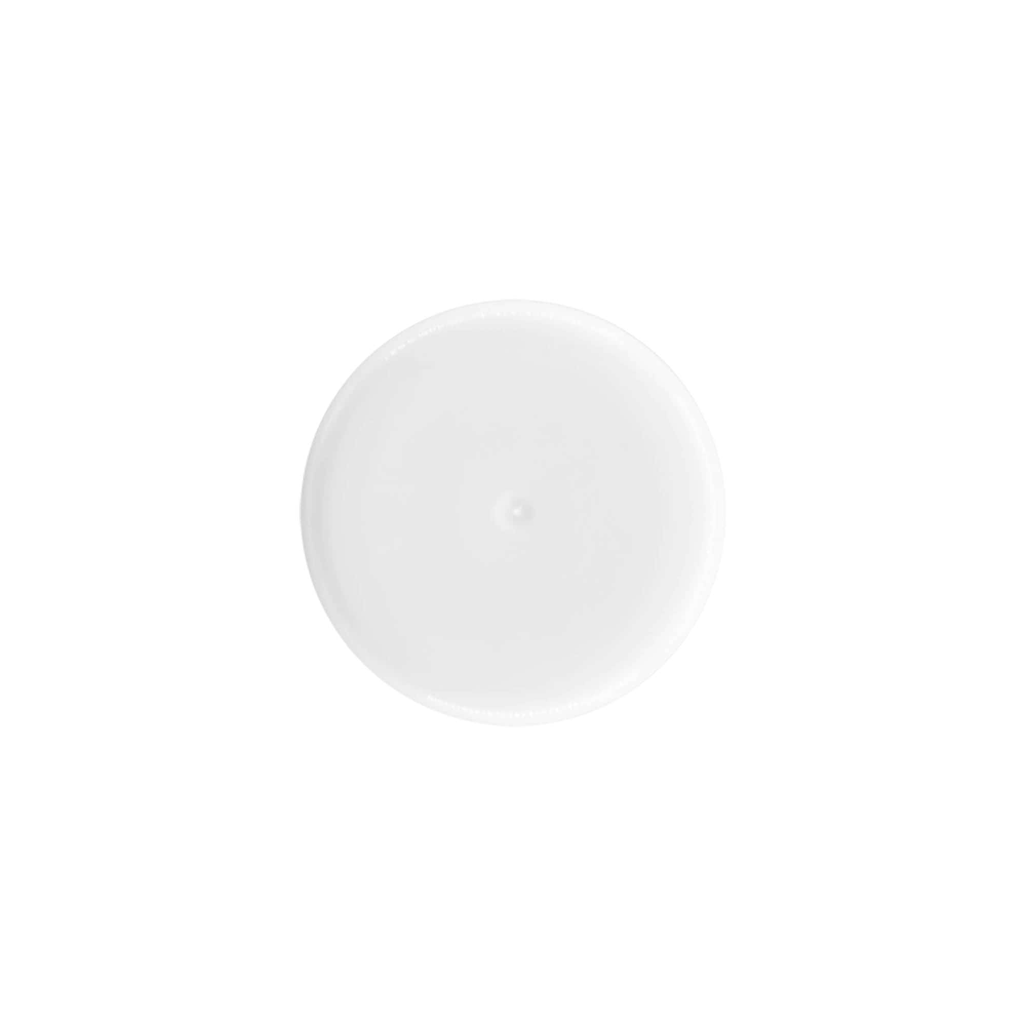 Capac pentru sticluță roll-on de 50 ml, plastic PP, alb, pentru deschidere: capac cu filet Capac pentru sticluță roll-on de 50 ml, plastic PP, alb, pentru deschidere: capac cu filet