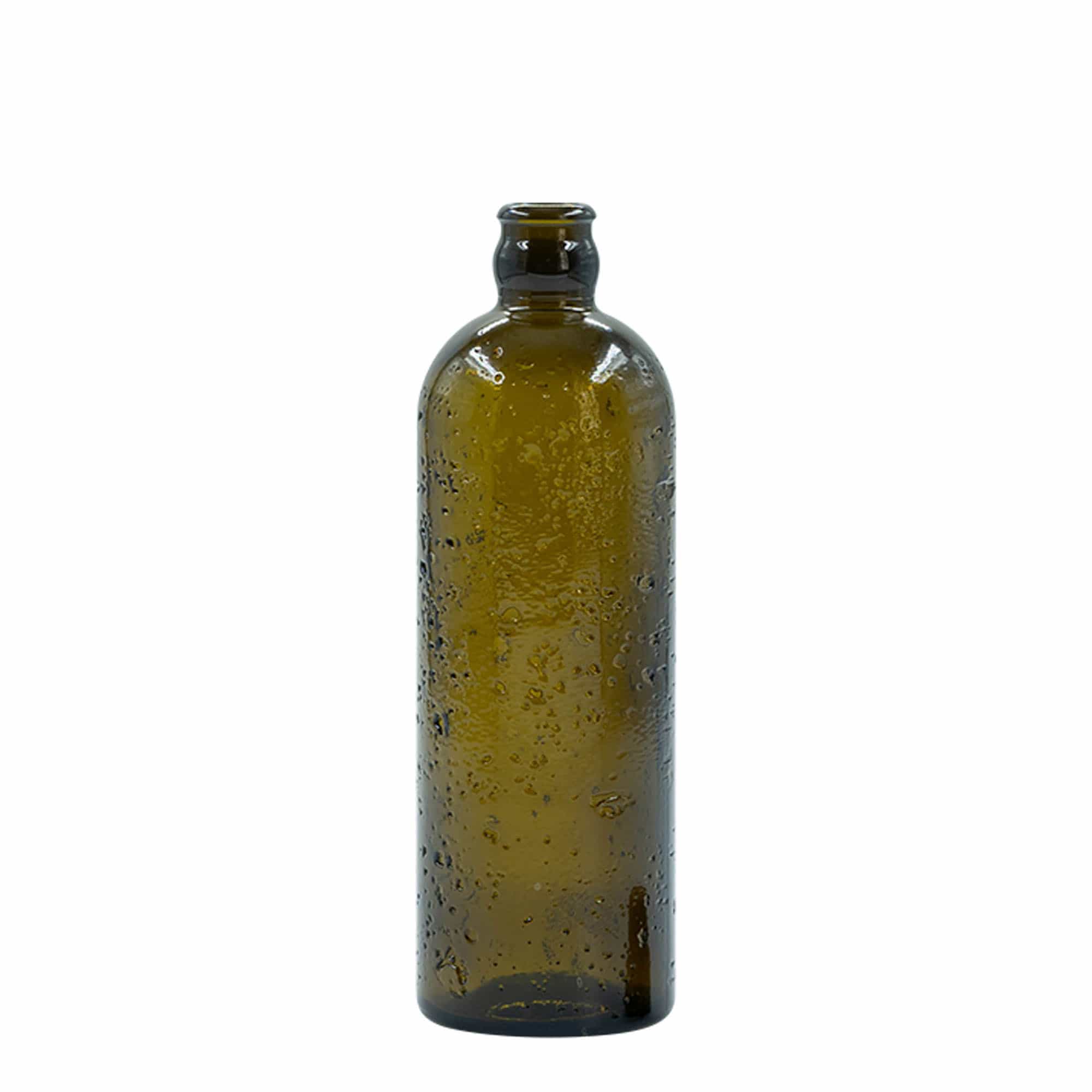 Sticlă de sticlă lucrată manual de 500 ml 'Bobber Jr', maro, deschidere: dop de plută