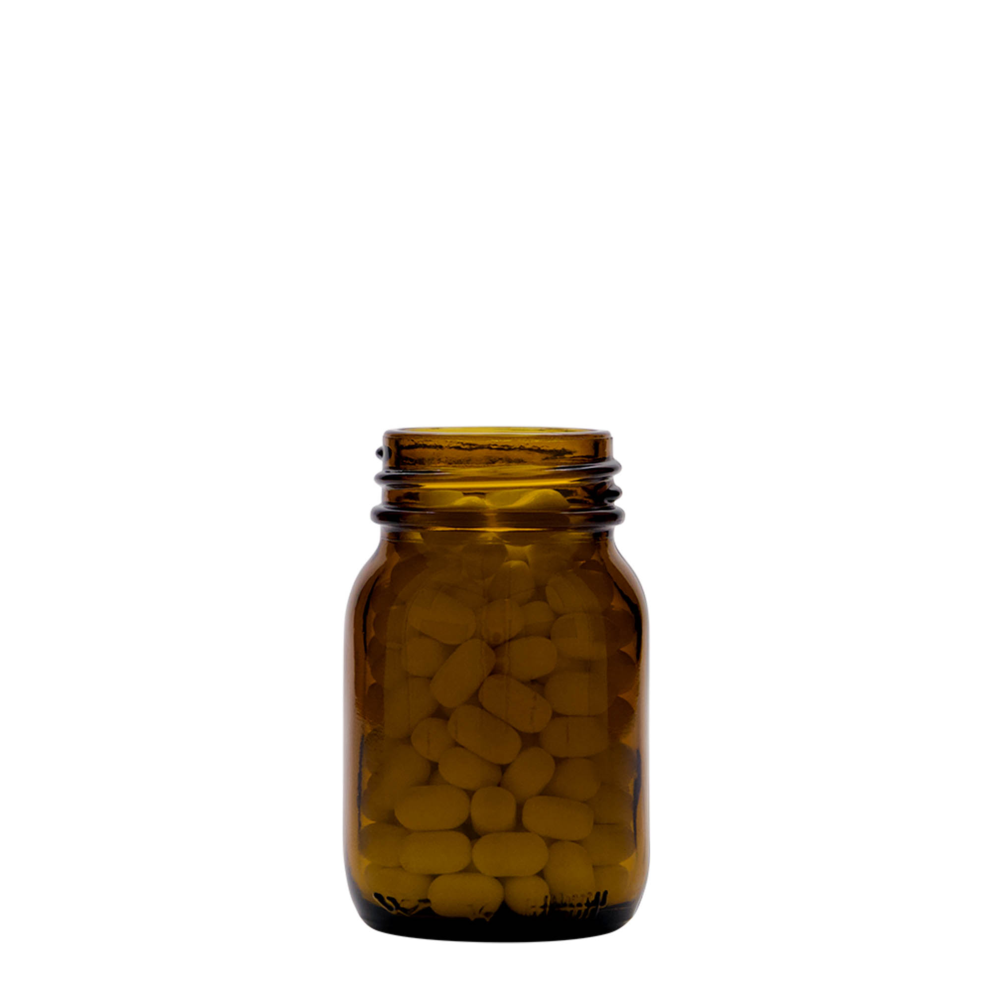 75 ml sticlă cu gât larg, maro, deschidere: DIN 40