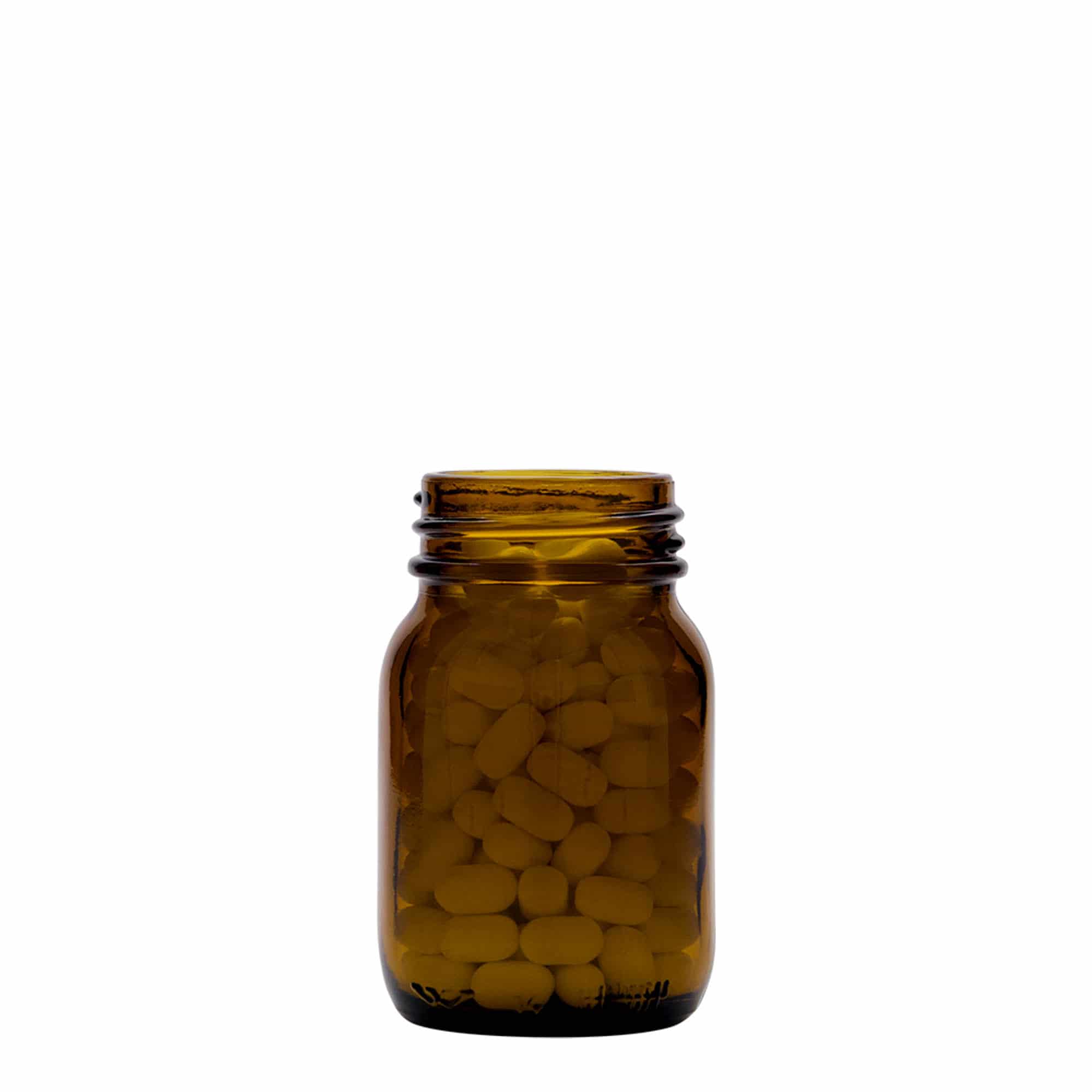 75 ml sticlă cu gât larg, maro, deschidere: DIN 40