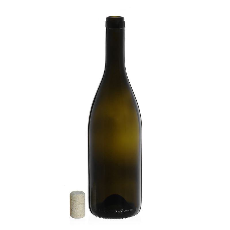 Sticlă de vin 750 ml „Tiffany”, verde antichizat, gura: plută Sticlă de vin 750 ml „Tiffany”, verde antichizat, gura: plută