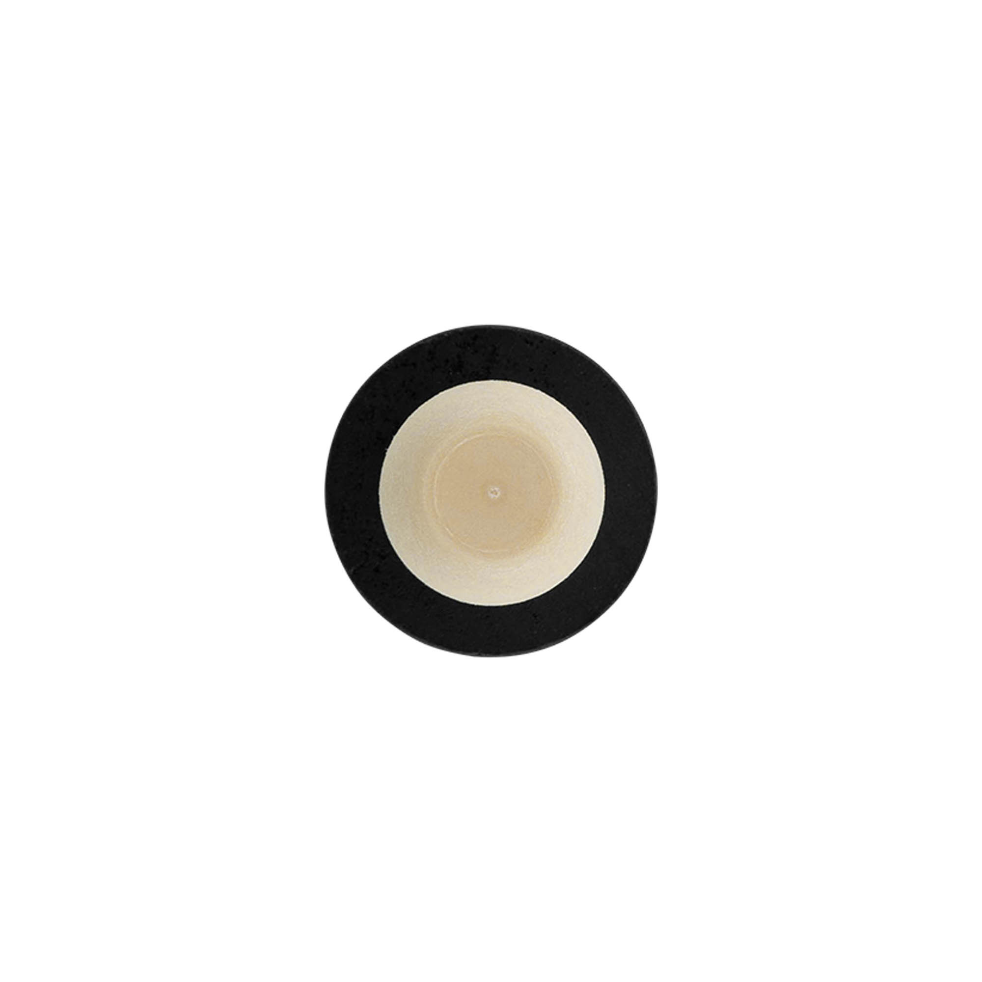 Dop cu mâner 19 mm, lemn/plastic, negru, pentru gură: dop